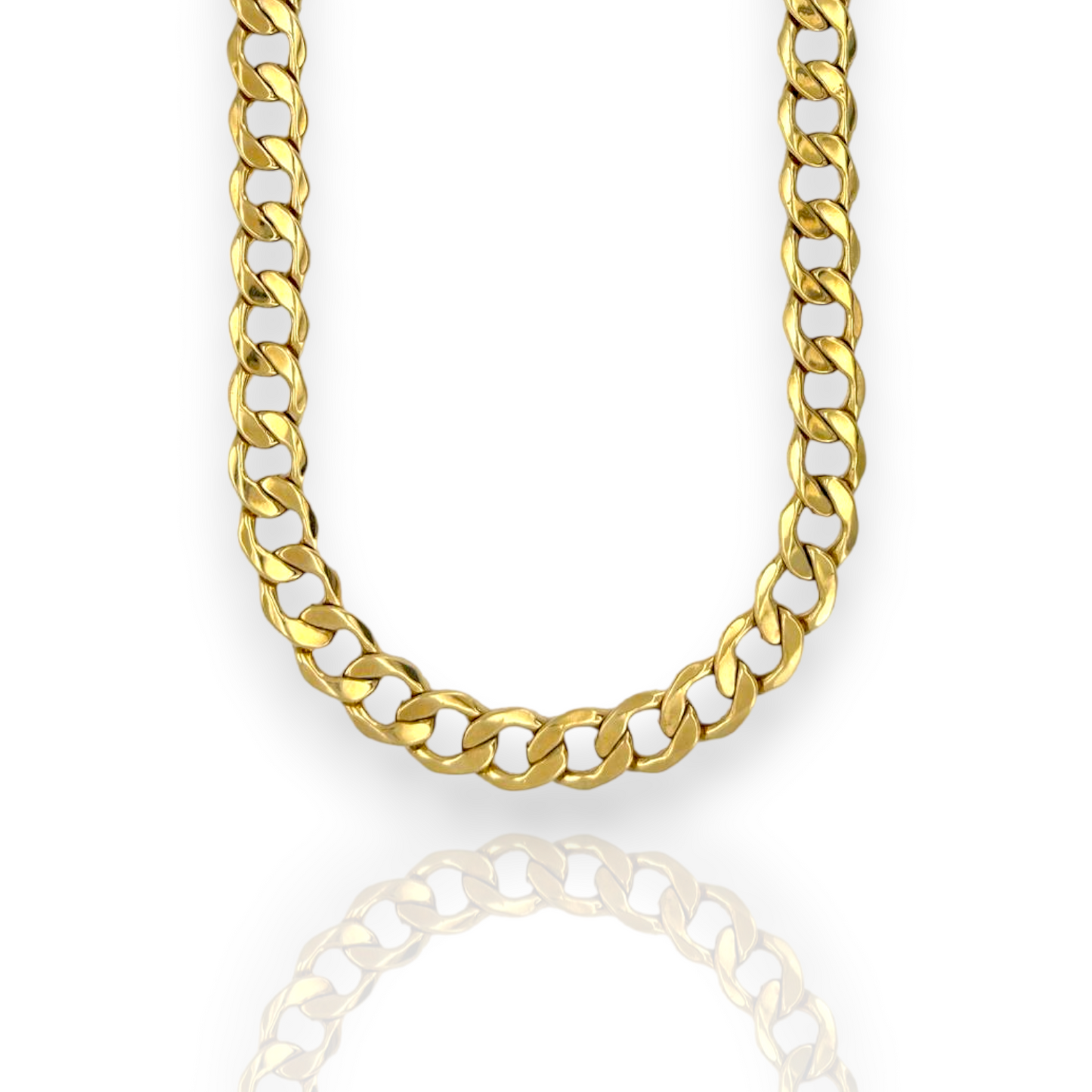 Curb Cuban Link Chain Necklace 10K Yellow Gold - Hollow