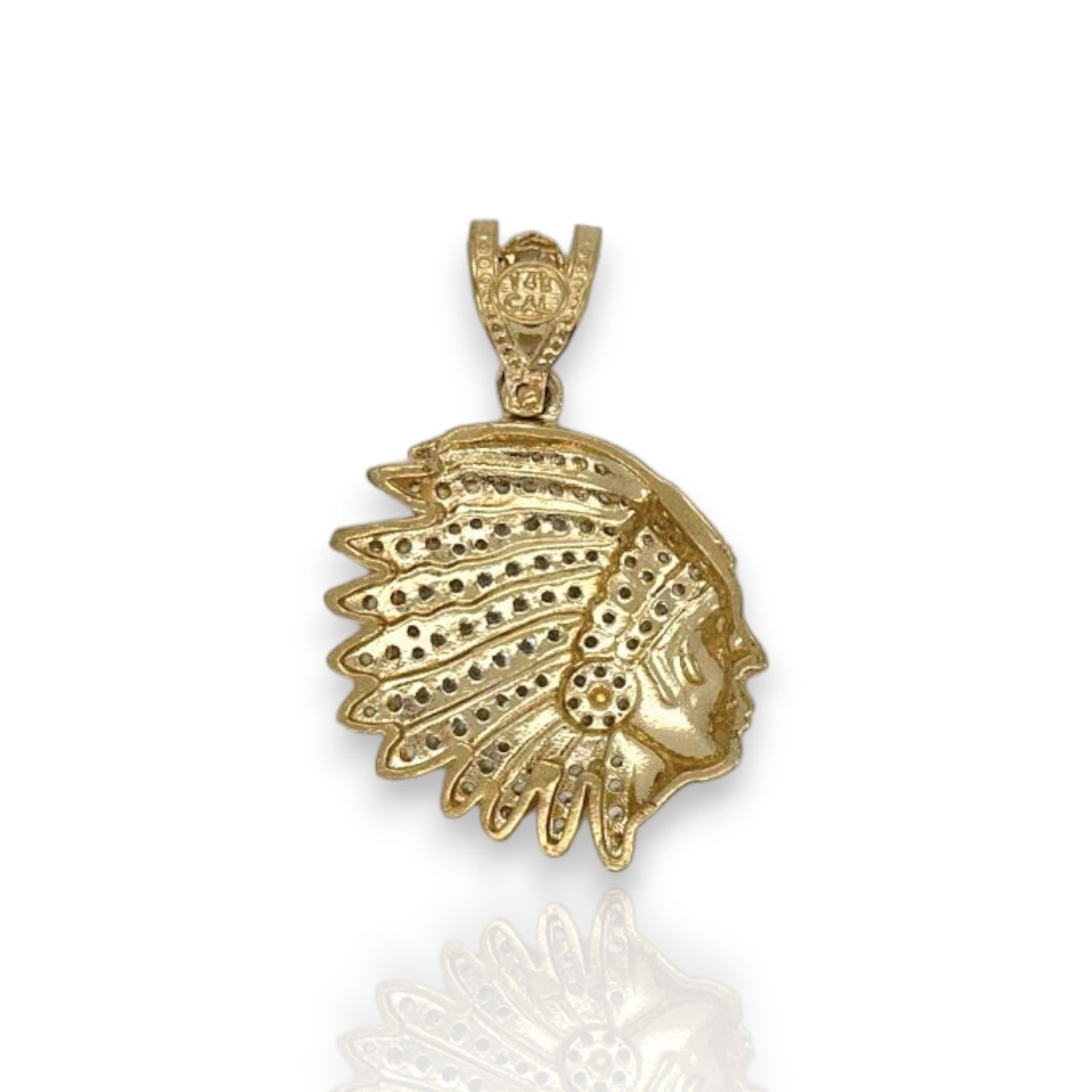 Colgante "Jefe" nativo americano - Oro amarillo de 14 k