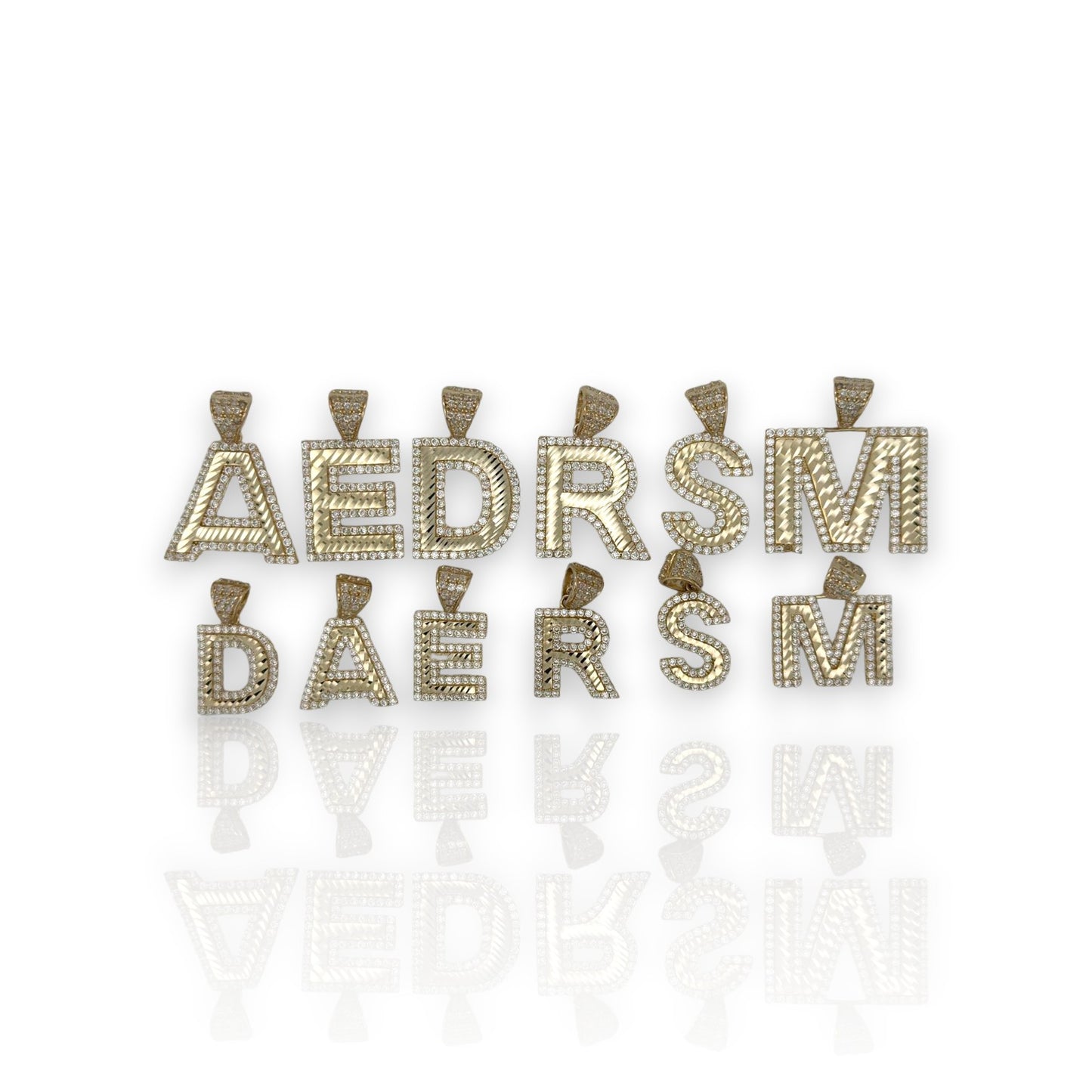 Initial Pendant CZ - 10K Yellow Gold