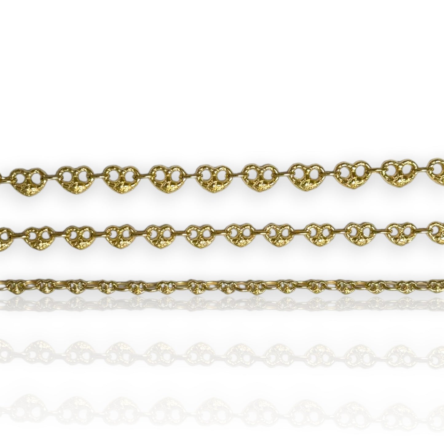 Heart Link Chain - 10K Yellow Gold