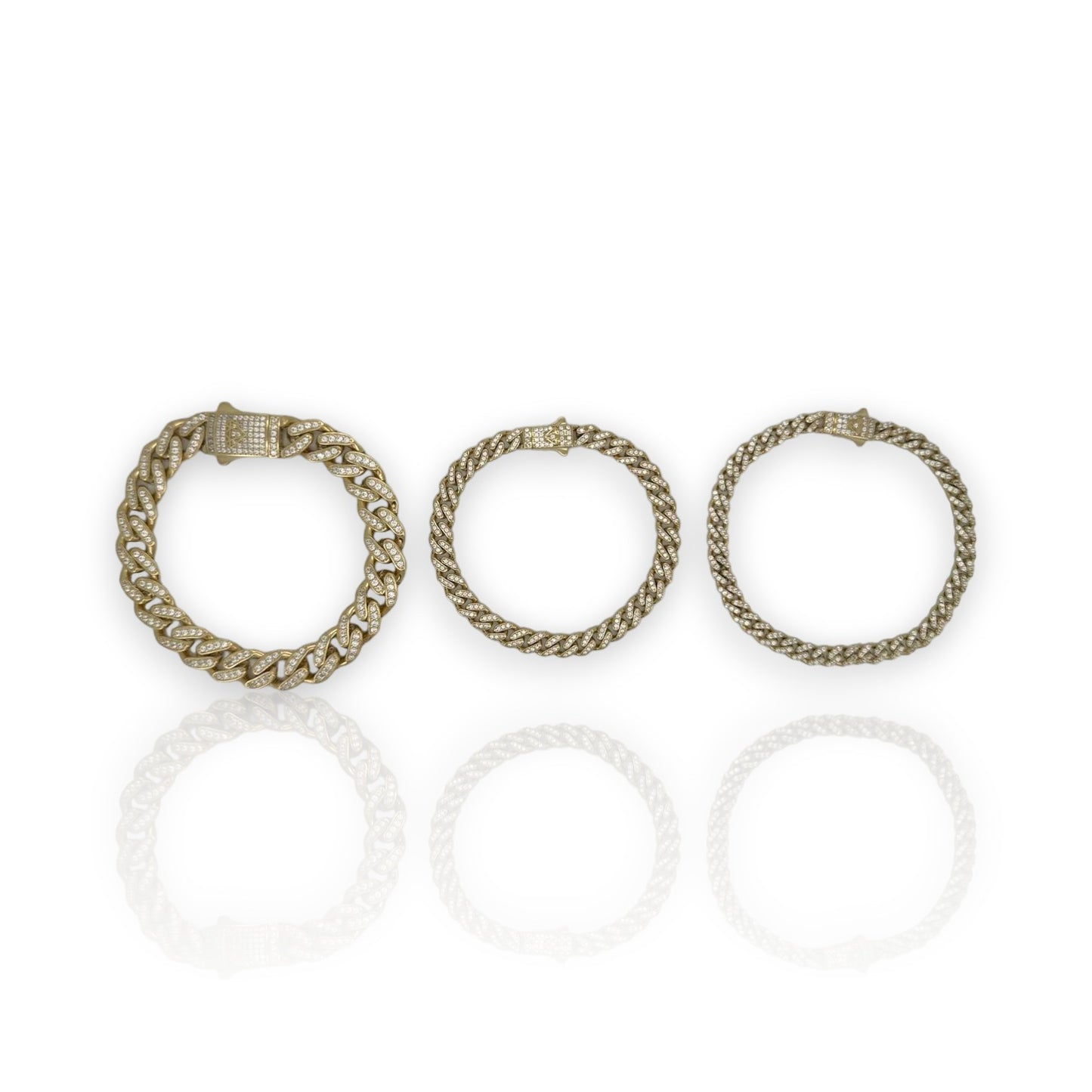 Monaco Link Cz Bracelet - 14K Yellow Gold
