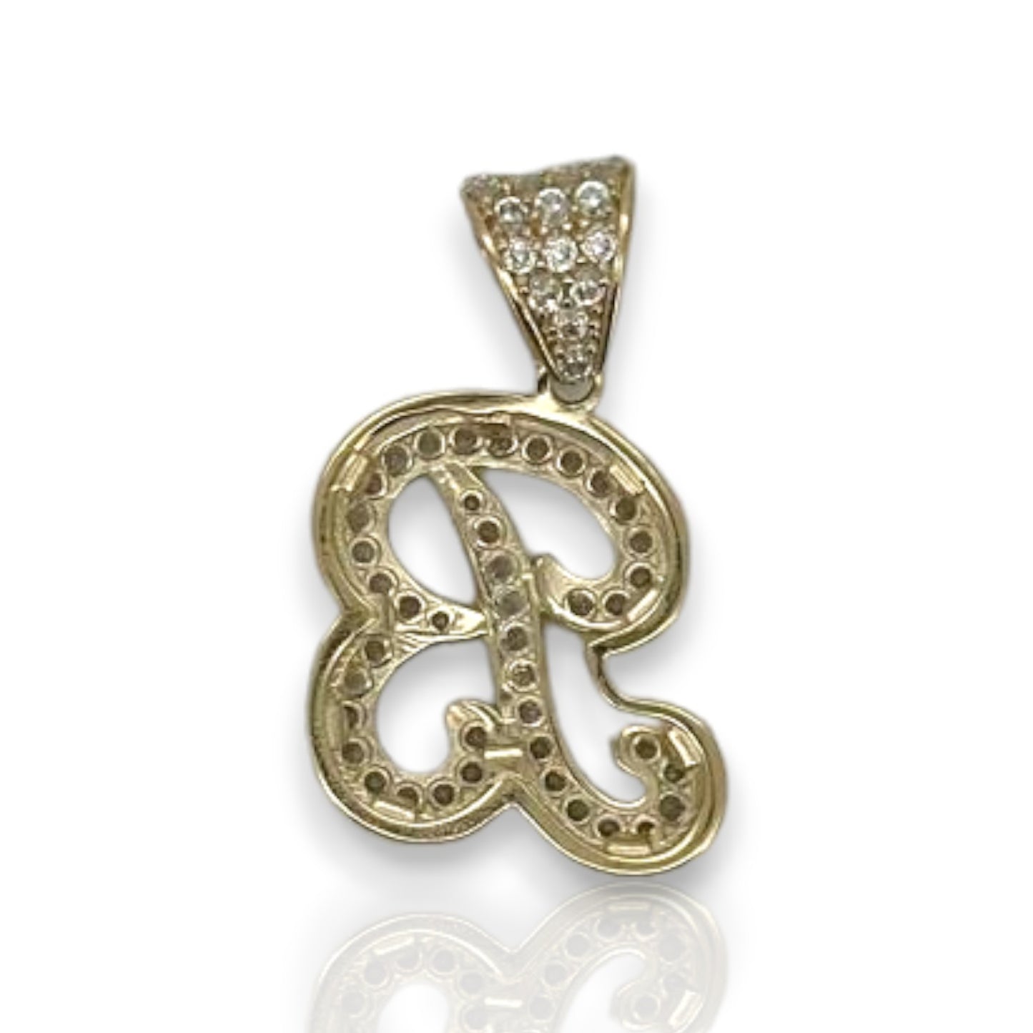 Initial Pendant CZ - 10K Yellow Gold