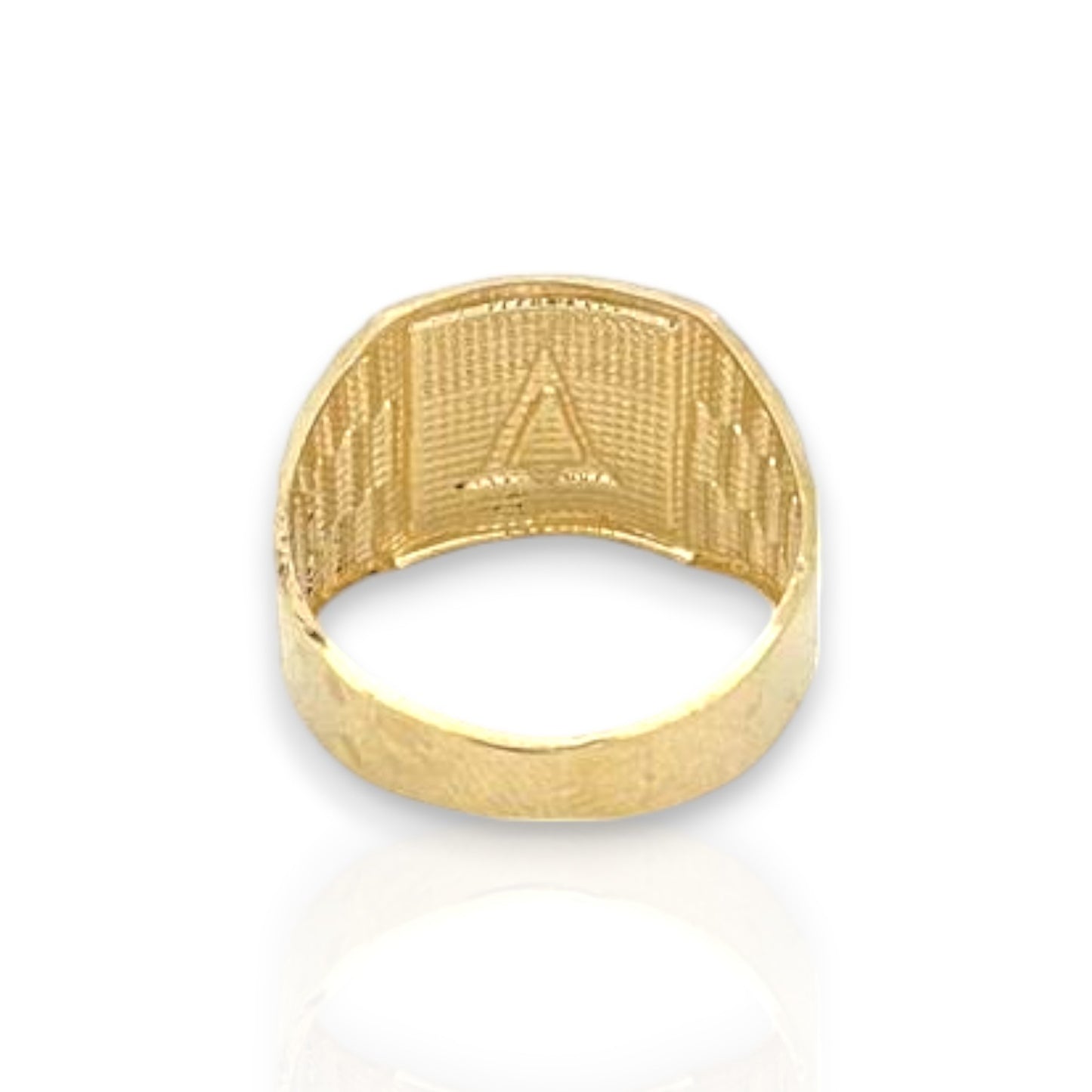 Initials Diamond Cut Ring - 10K Yellow Gold
