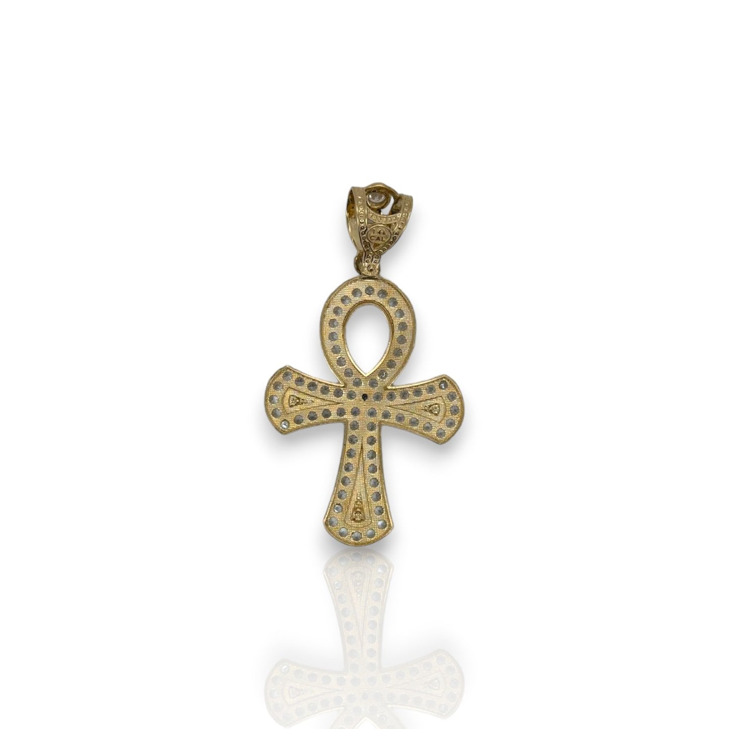 Ankh Cz Cross - 14K Yellow Gold