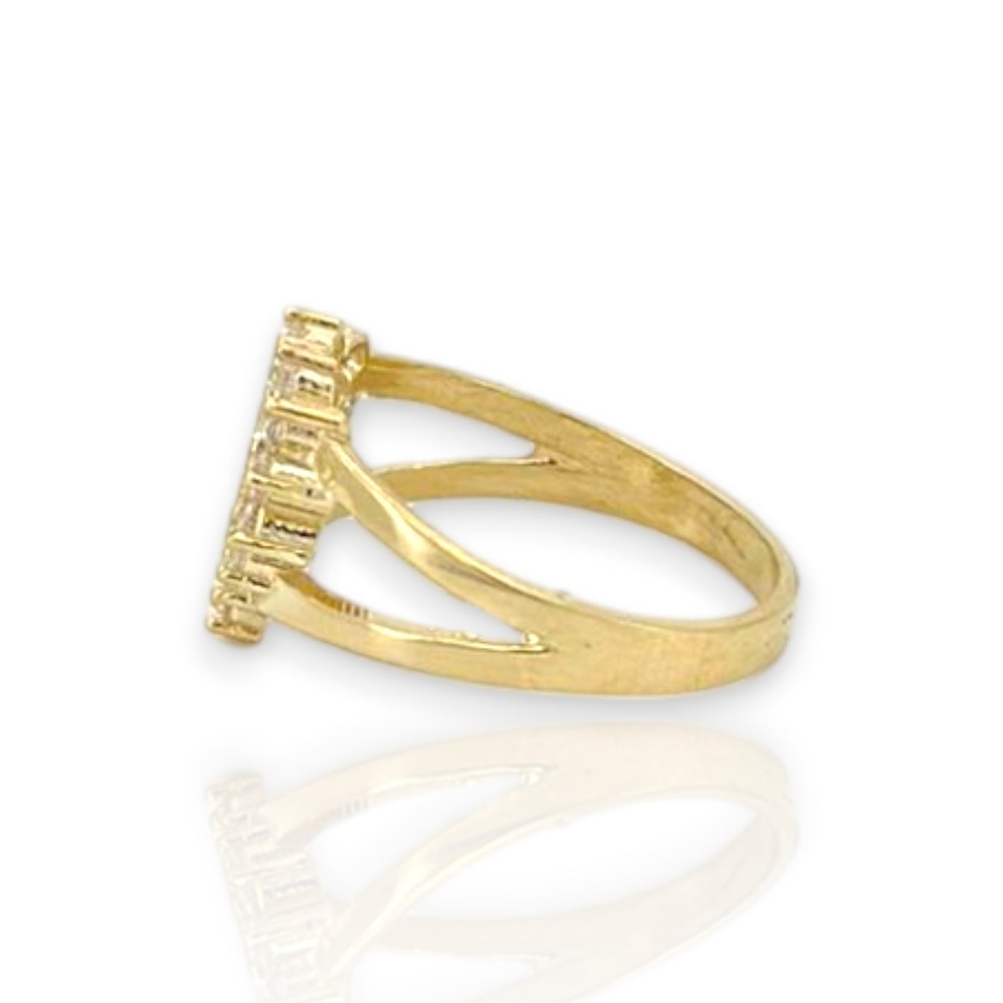 Anillo con circonita cúbica - Oro amarillo de 10 quilates