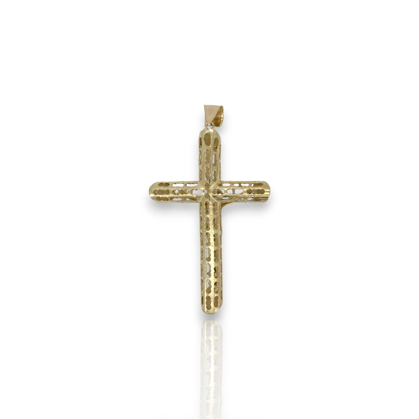 Cross Crucifix Two Tone Pendant - 10k Yellow Gold