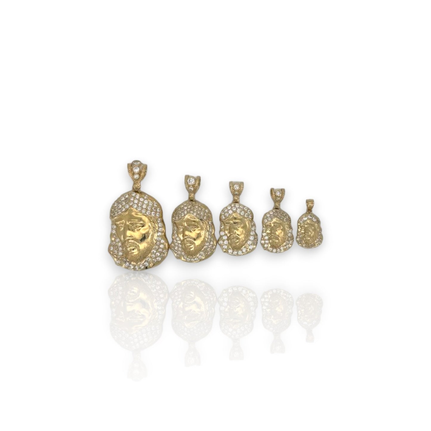 Jesus Head Cz Pendant - 14K Yellow Gold (Copy)