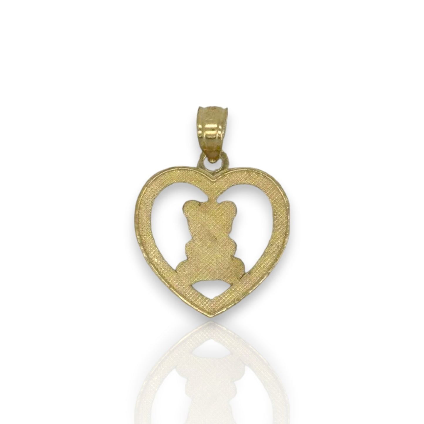 Heart "Teddy Bear" Pendant - 10K Yellow Gold