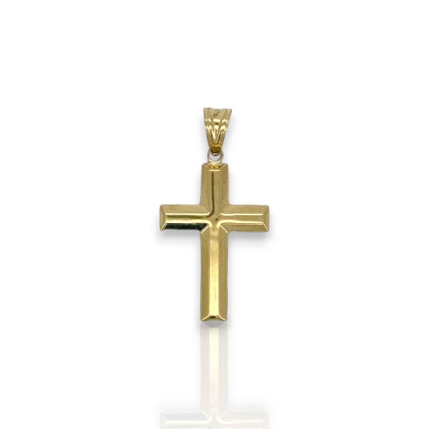 Cross Two Tone Pendant - 14k Yellow Gold