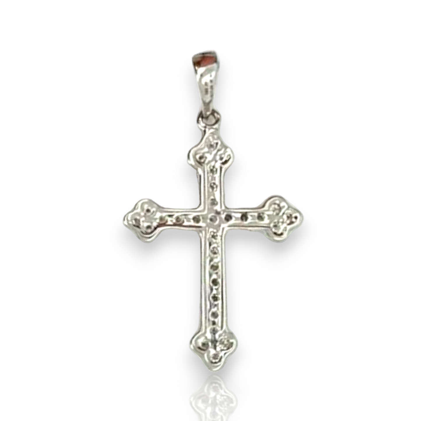Cross Diamond Pendant 0.15ct - 14K White Gold