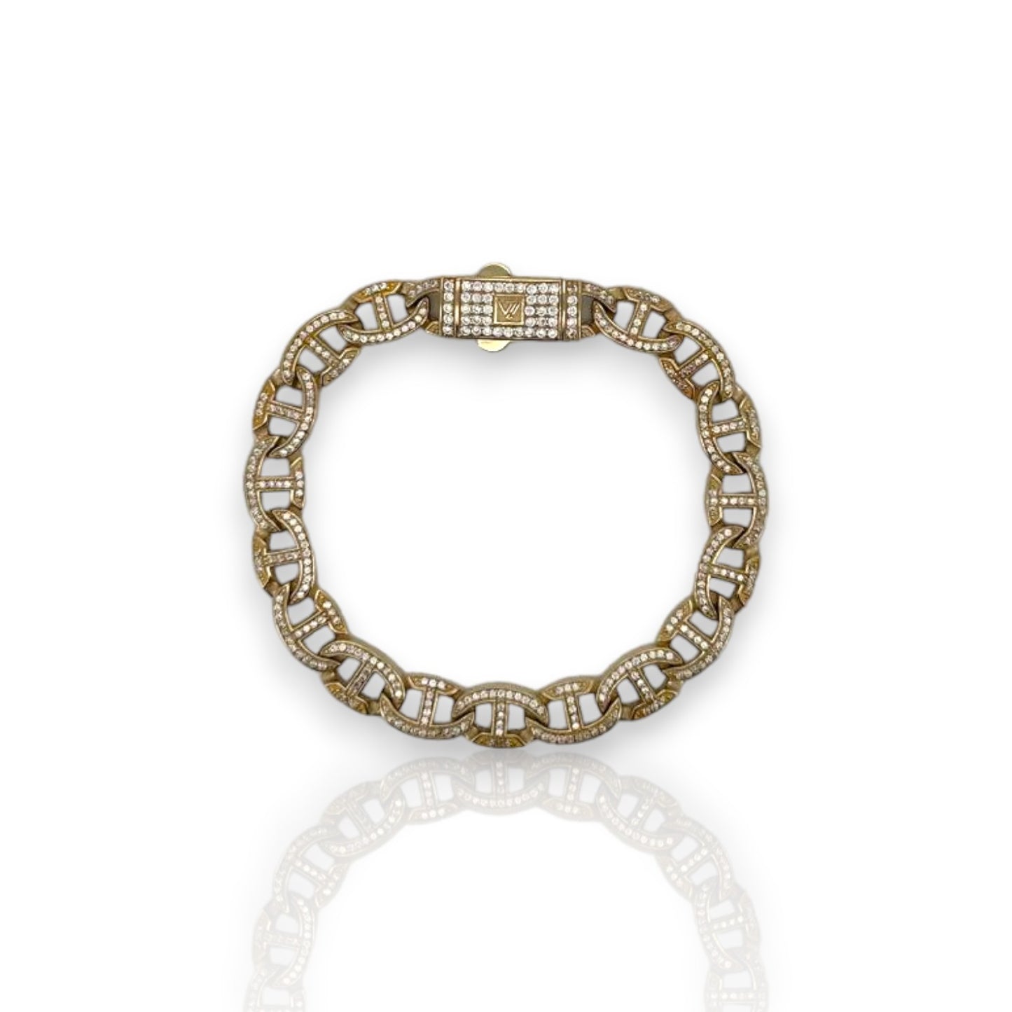 Valentino Link Cz Bracelet - 10K Yellow Gold