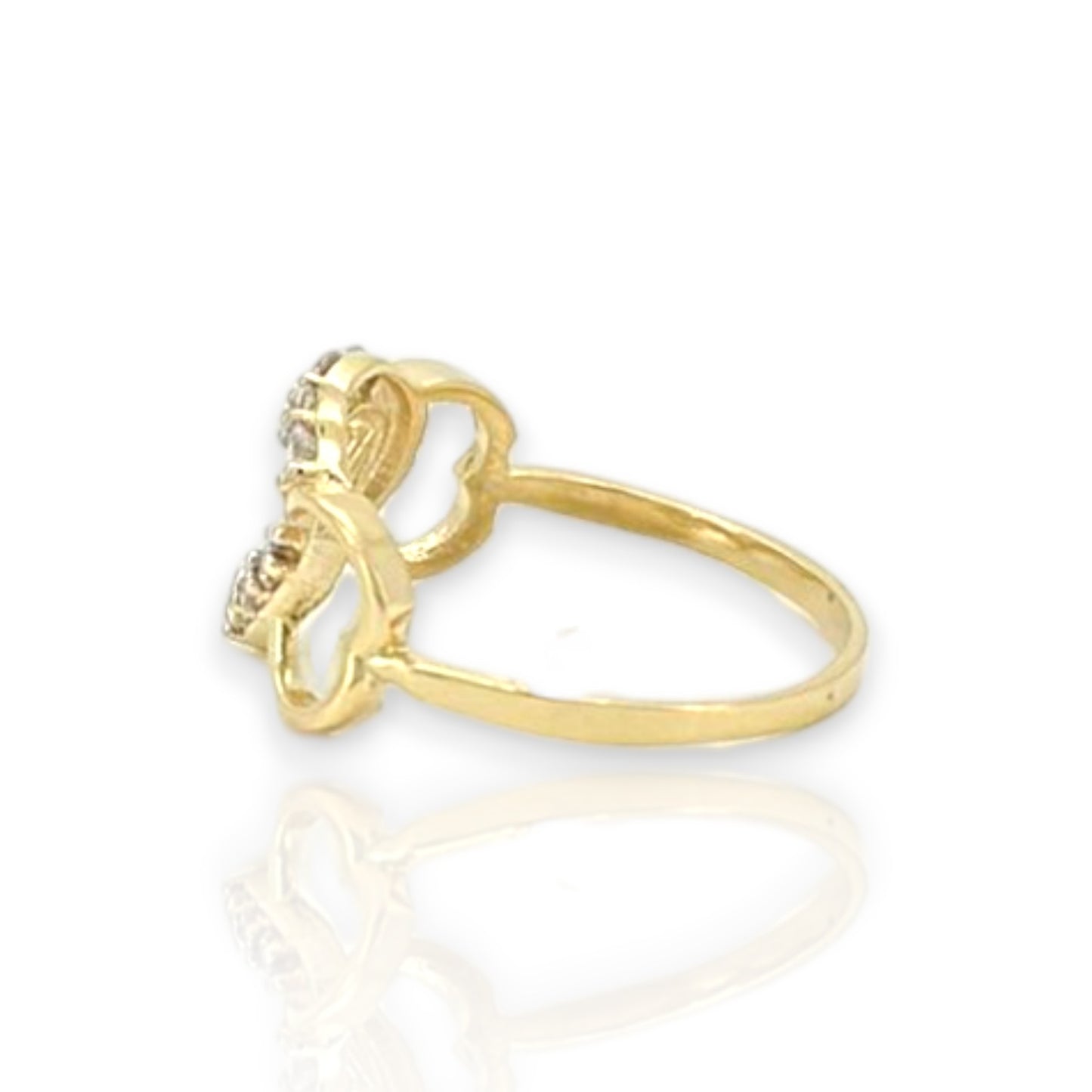 Anillo con circonita cúbica - Oro amarillo de 10 quilates