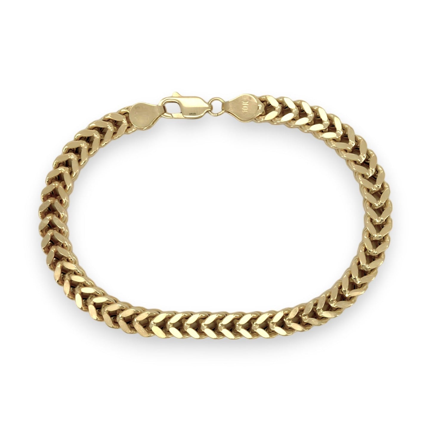 Franco Box Chain Link Bracelet - 10K Yellow Gold - Hollow