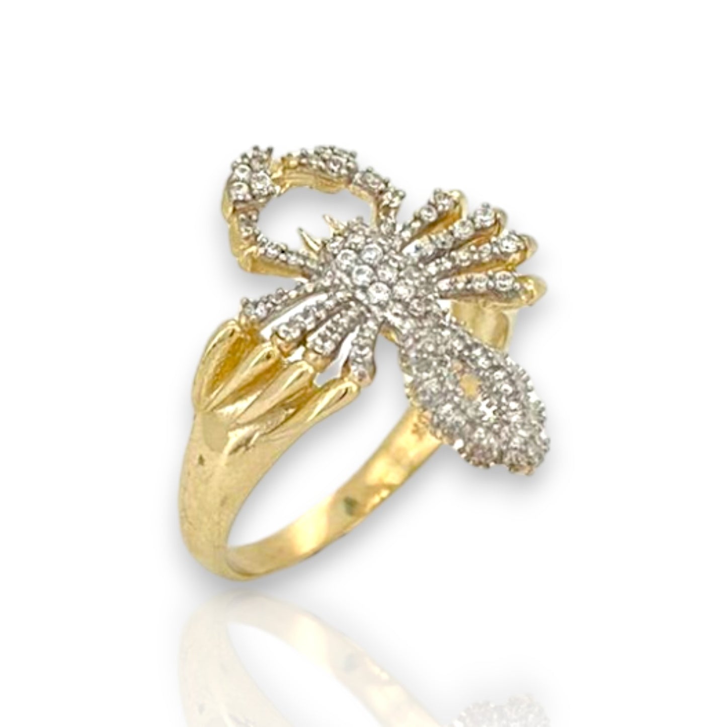 Scorpion CZ Ring - 10K Yellow Gold