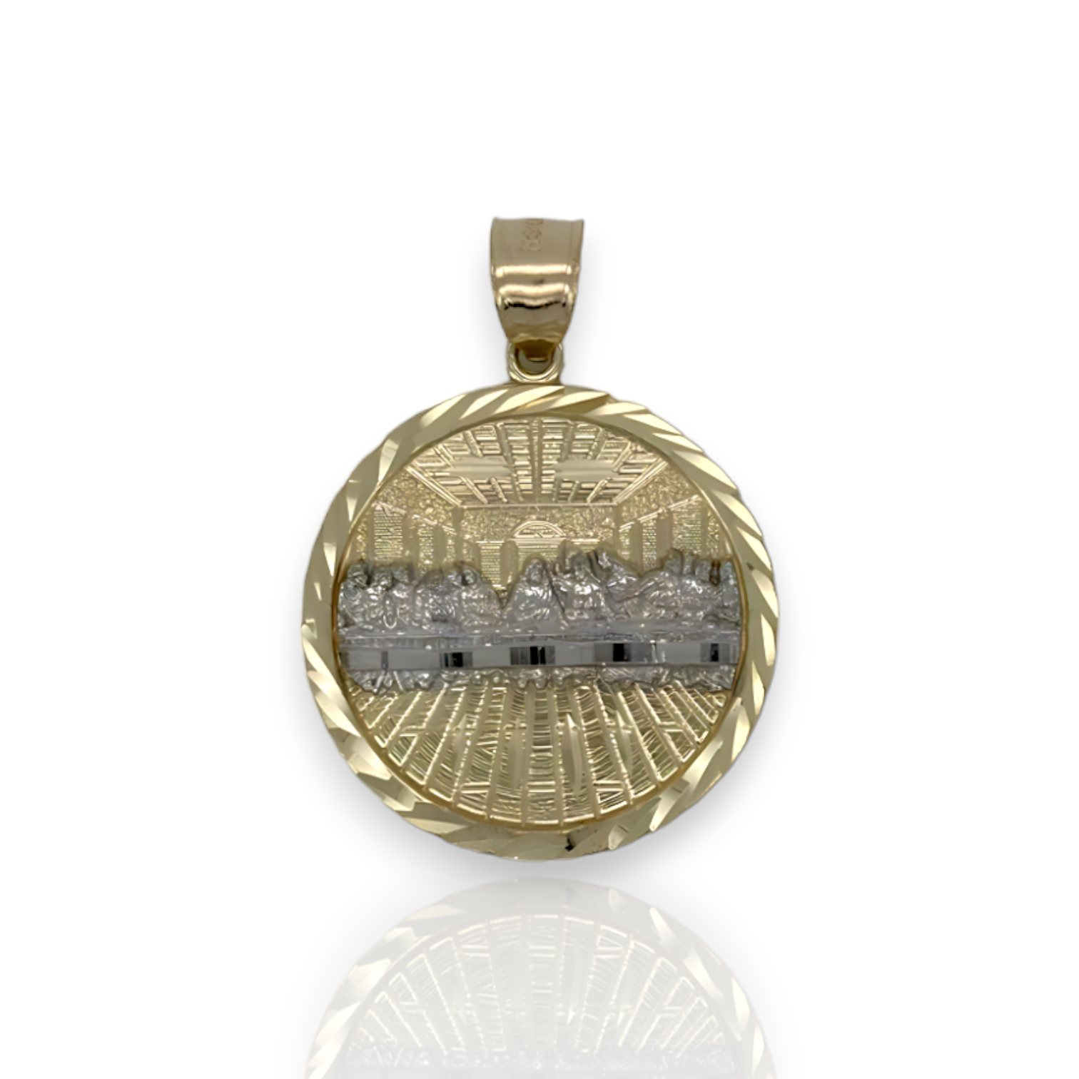 Last Supper Medallion Pendant 10k Yellow Gold – Amjewelrynyc