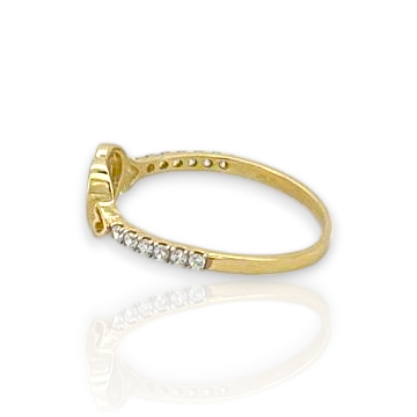 Anillo con circonita cúbica - Oro amarillo de 10 quilates