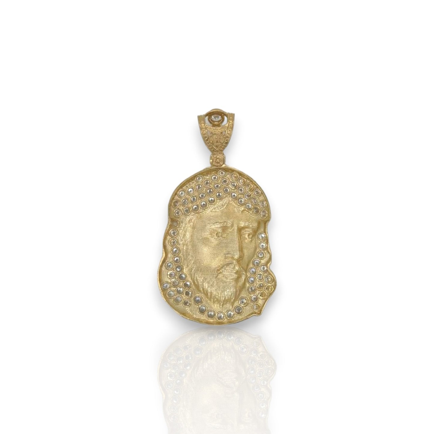 Jesus Head Cz Pendant - 14K Yellow Gold (Copy)