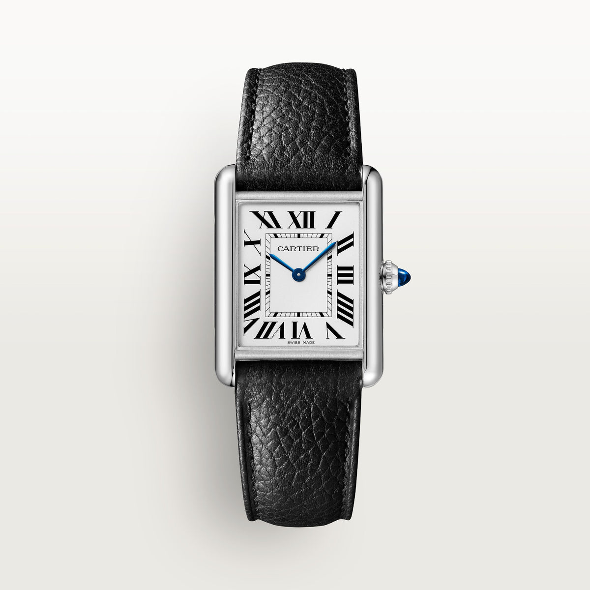 Cartier Tank Must de Cartier WSTA0138 - Large model Steel, Silvered Dial, Black calfskin strap
