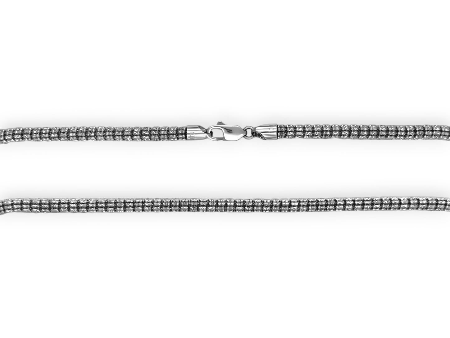 Diamond Cut Ice Chain - 10K White Gold