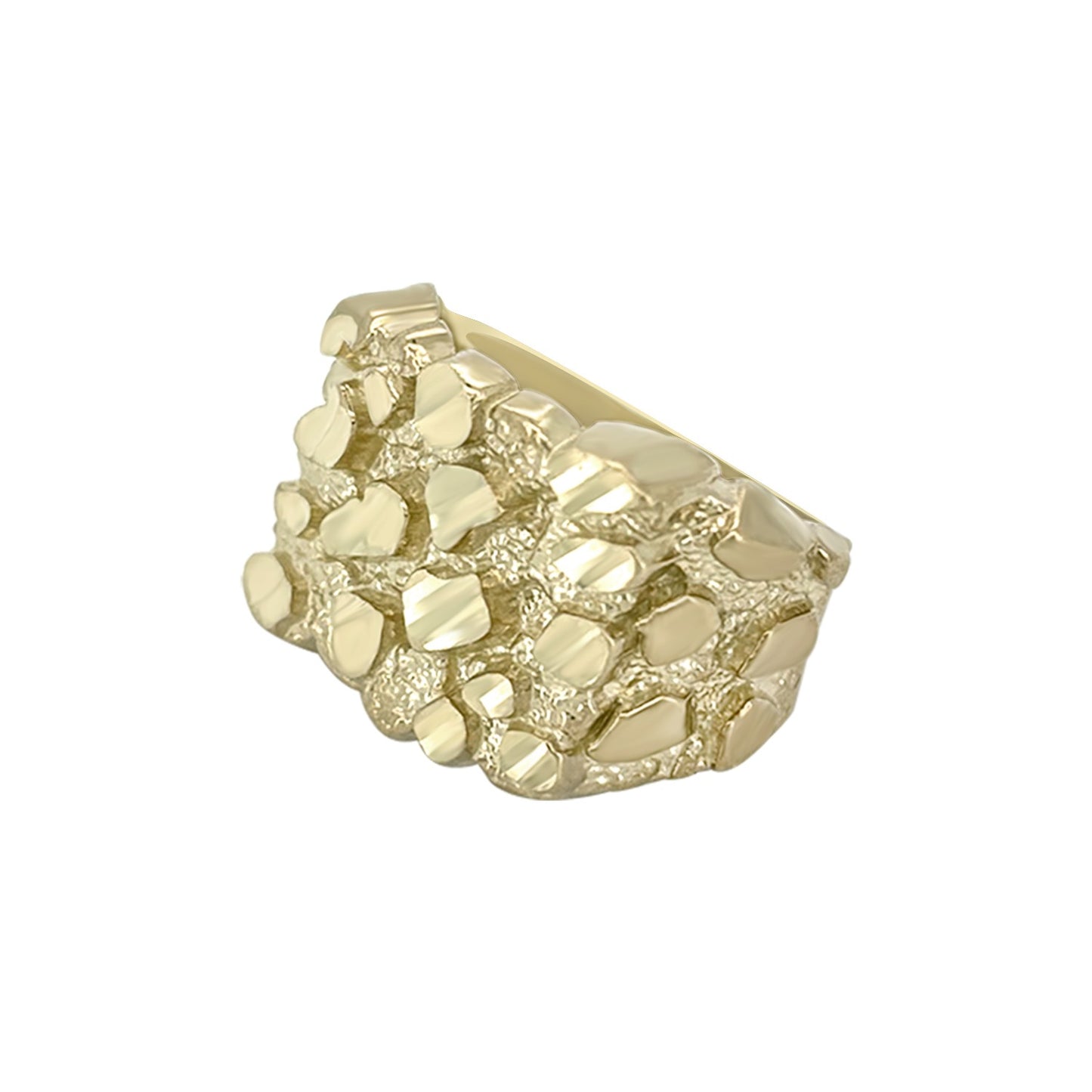 Nugget Square Ring - 10K Yellow Gold