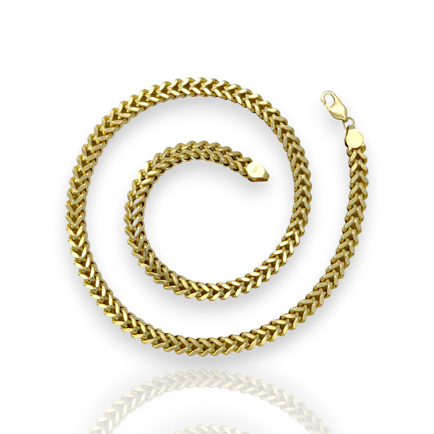 Collar de cadena Franco Box - Oro amarillo de 10 quilates - Hallow