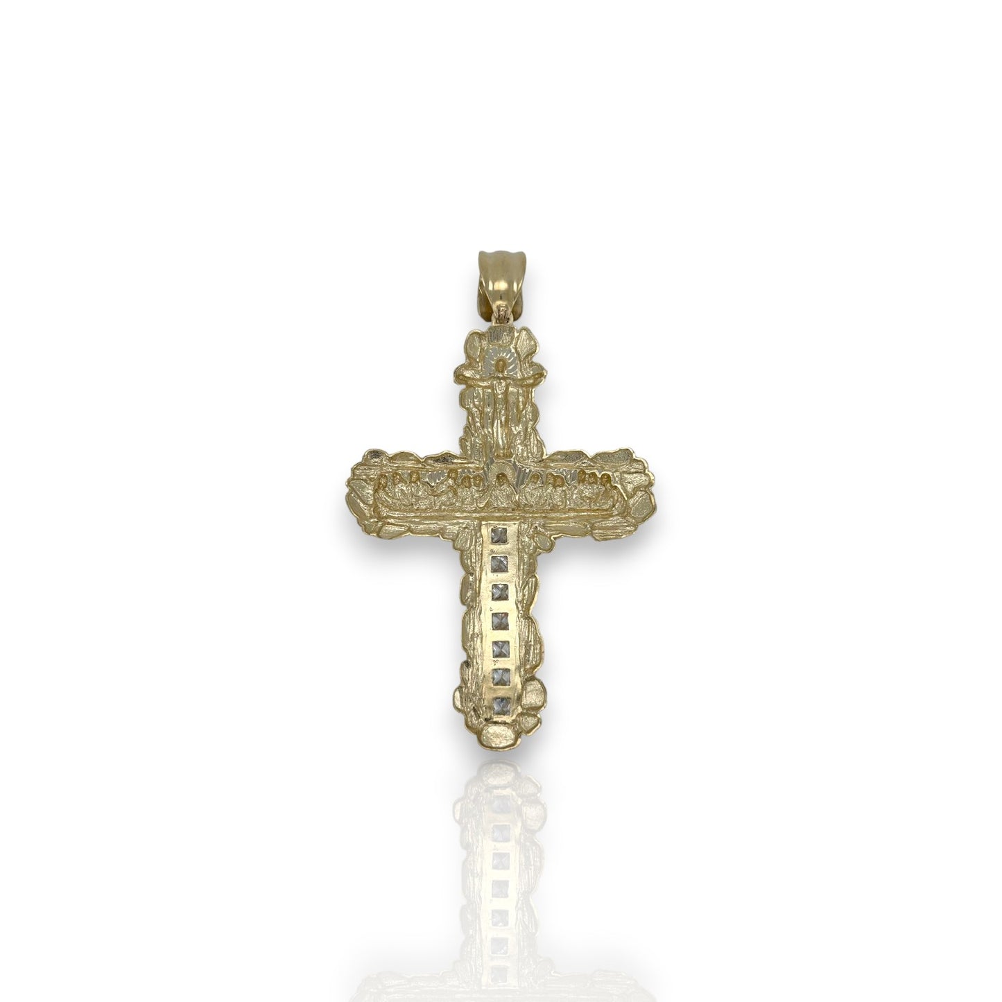 Cross Crucifix Last Supper Pendant - 10k Yellow Gold