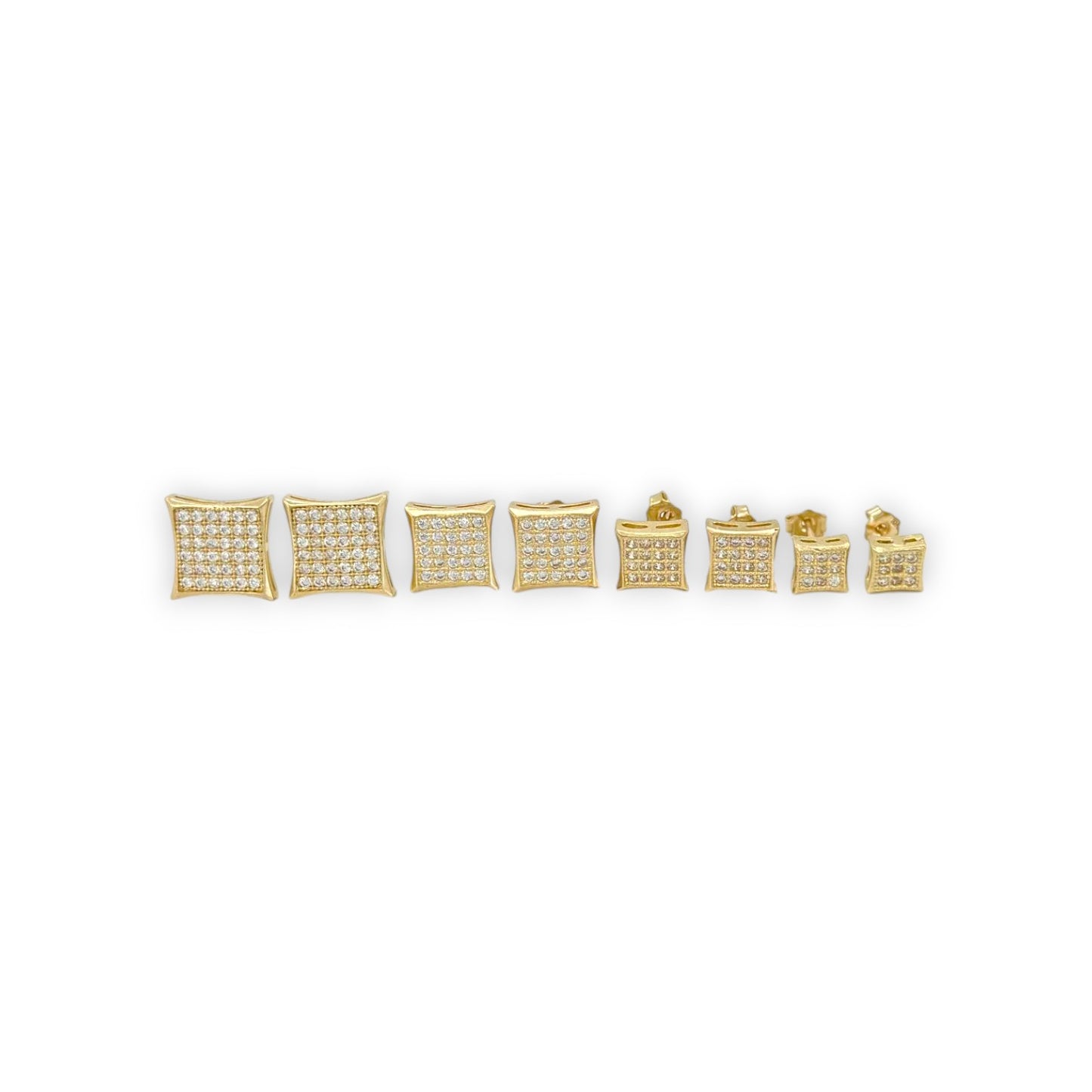 Square ZC Earrings - 10K Yellow Gold