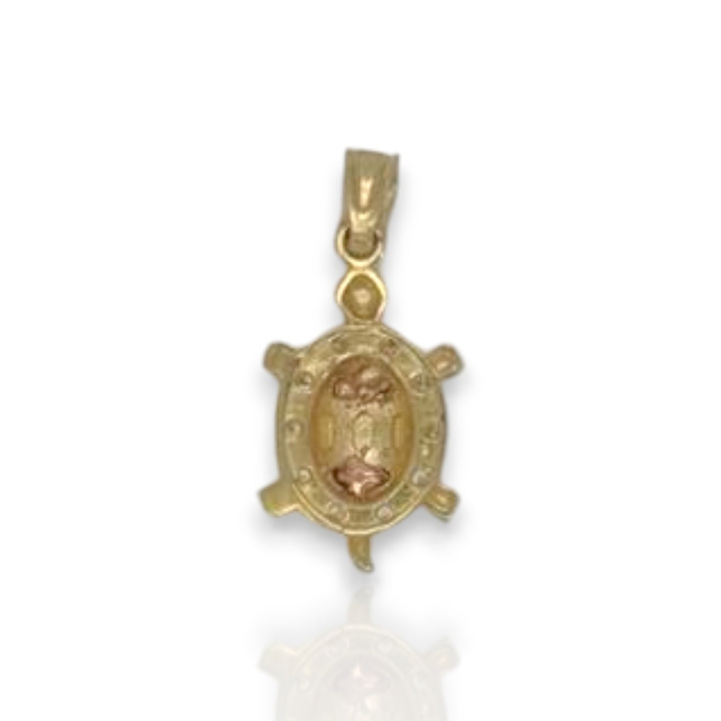 Turtle Cz Pendant - 10K Yellow Gold