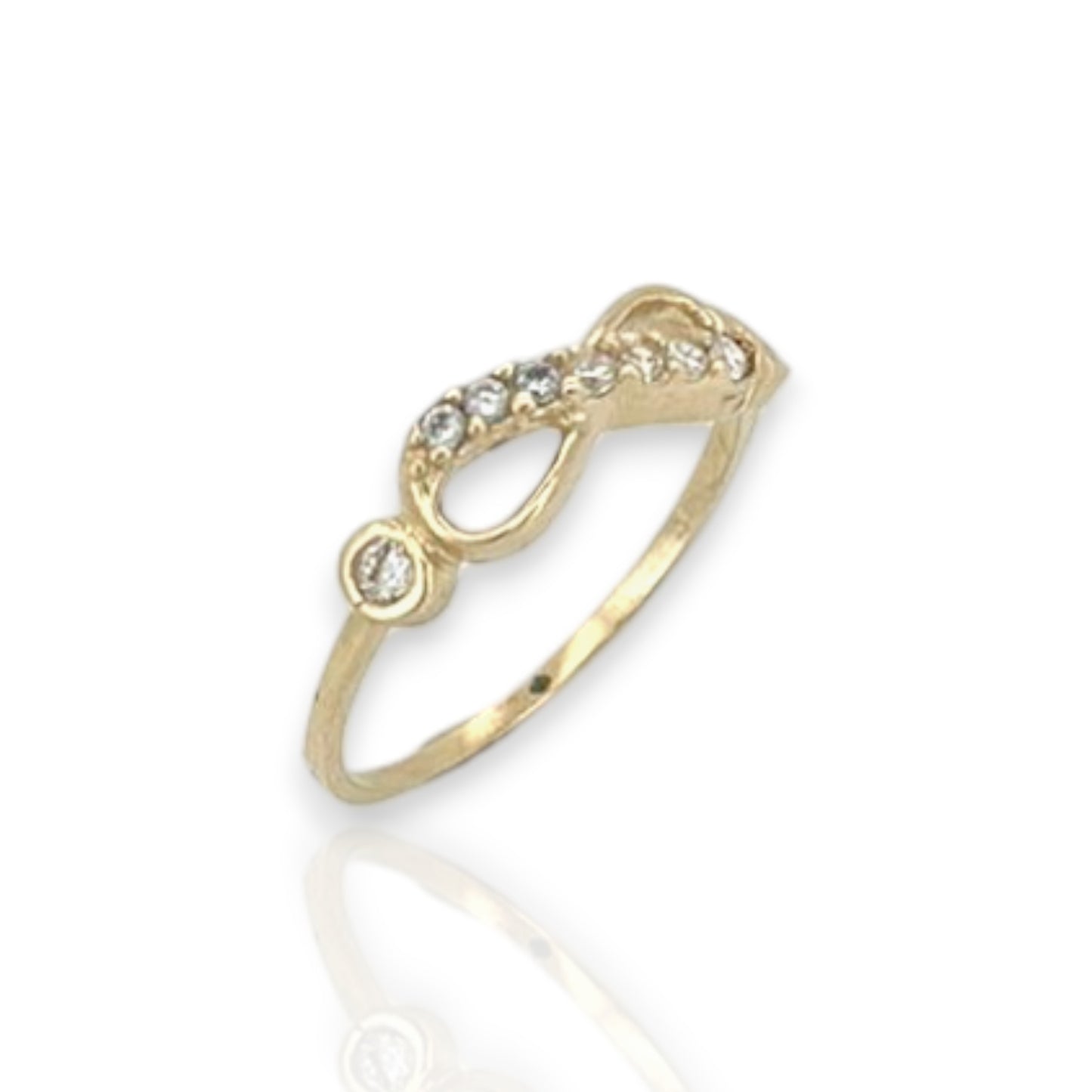 CZ Infinity Ring - 10K Yellow Gold