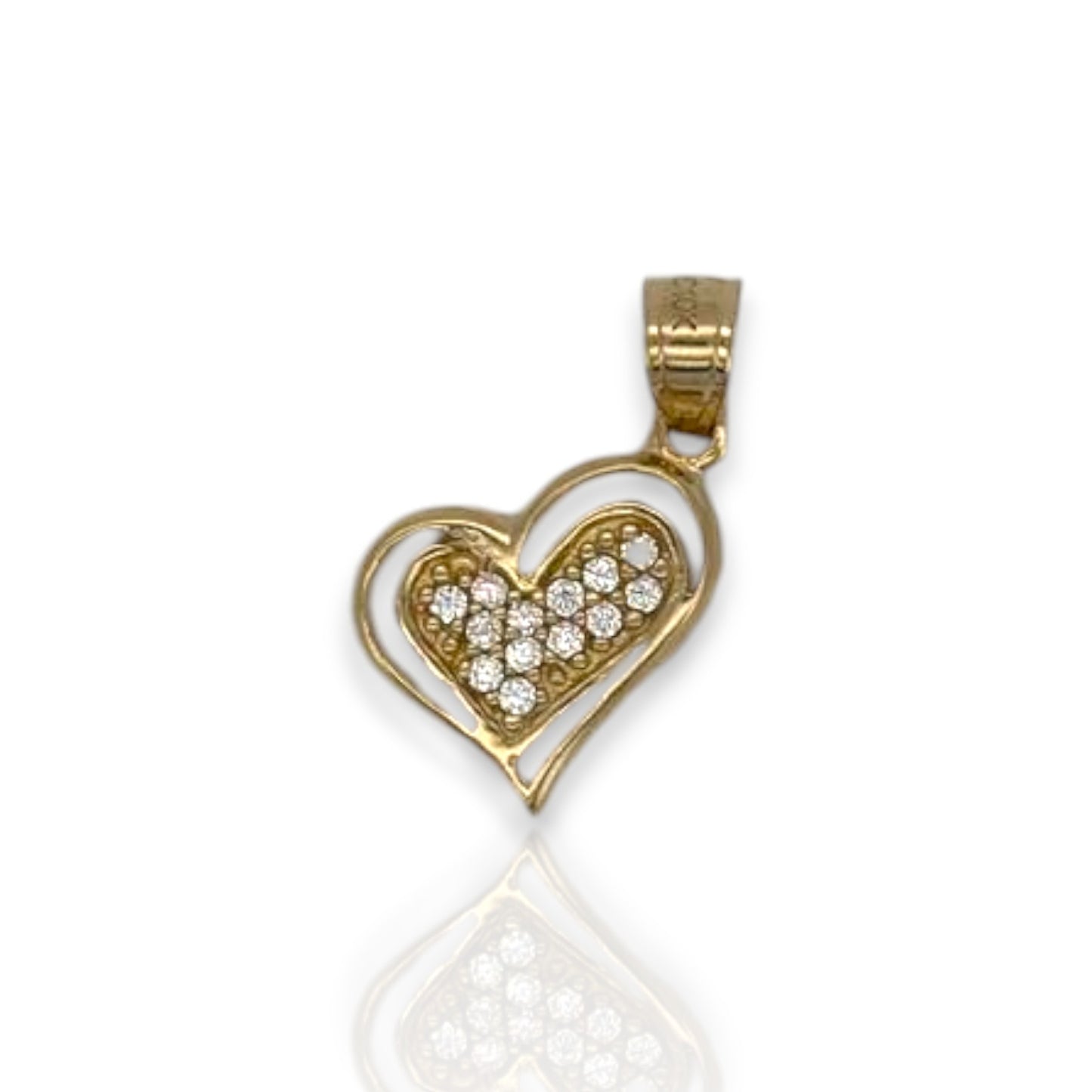 Heart Cz Pendant - 10K Yellow Gold