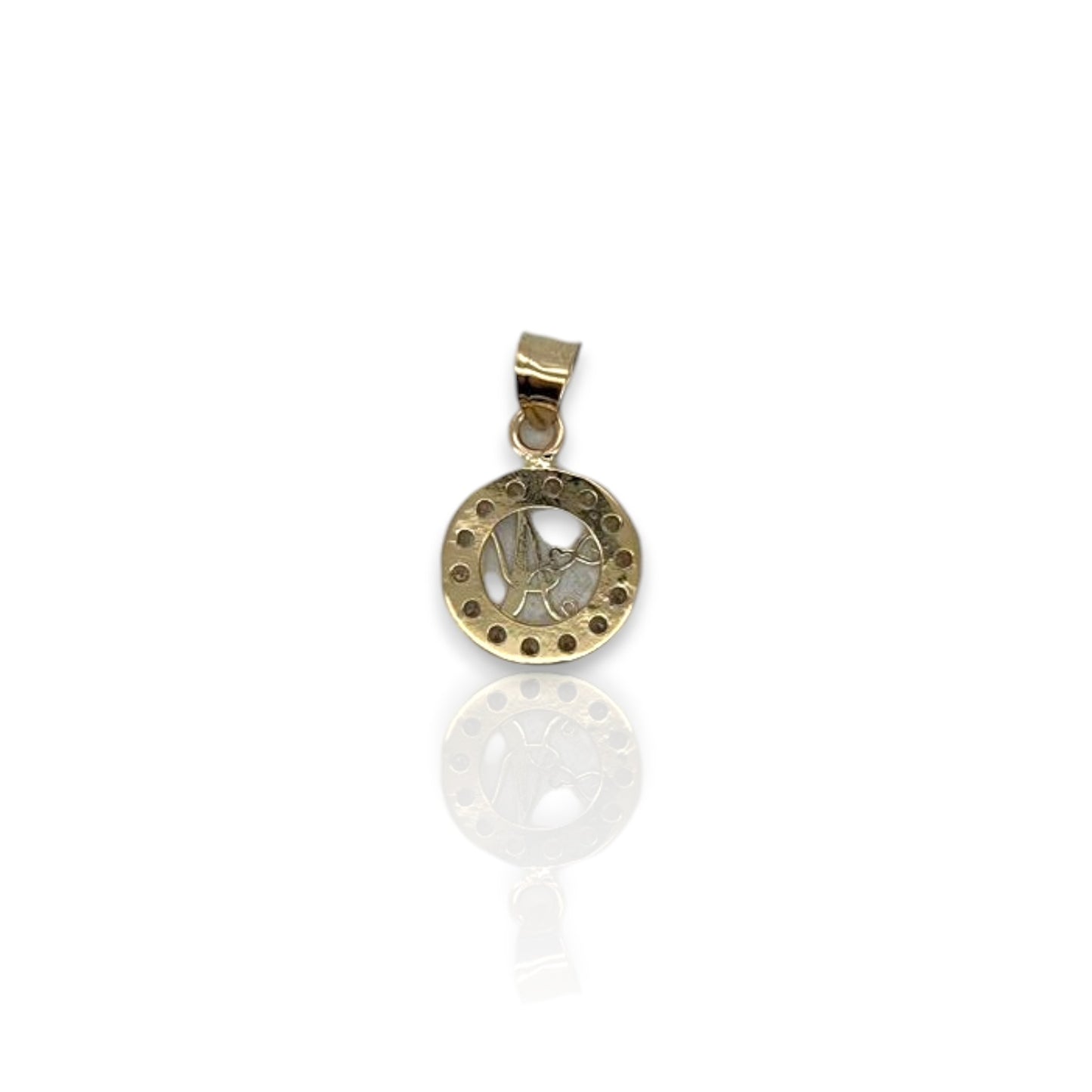 Circle Letter A Pendant - 10K Yellow Gold