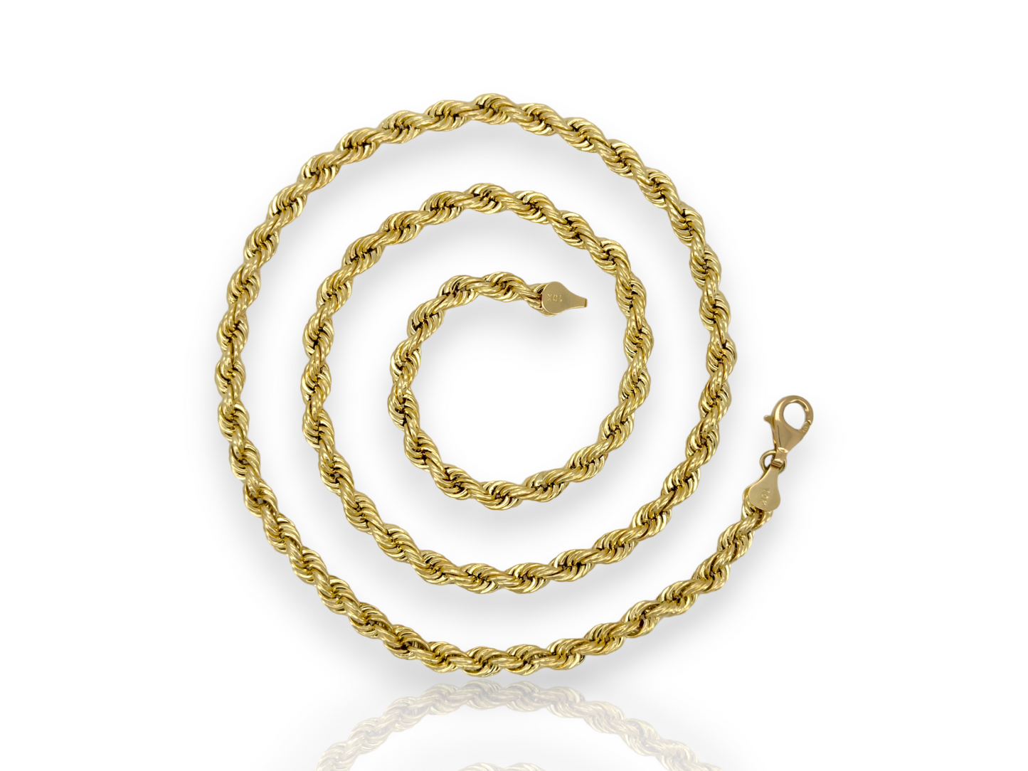 Rope Chain Necklace - 14K Yellow Gold - Solid