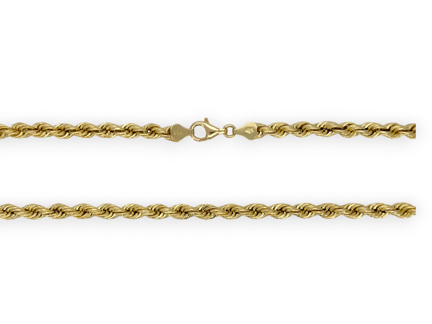 Rope Chain Necklace - 14K Yellow Gold - Hollow