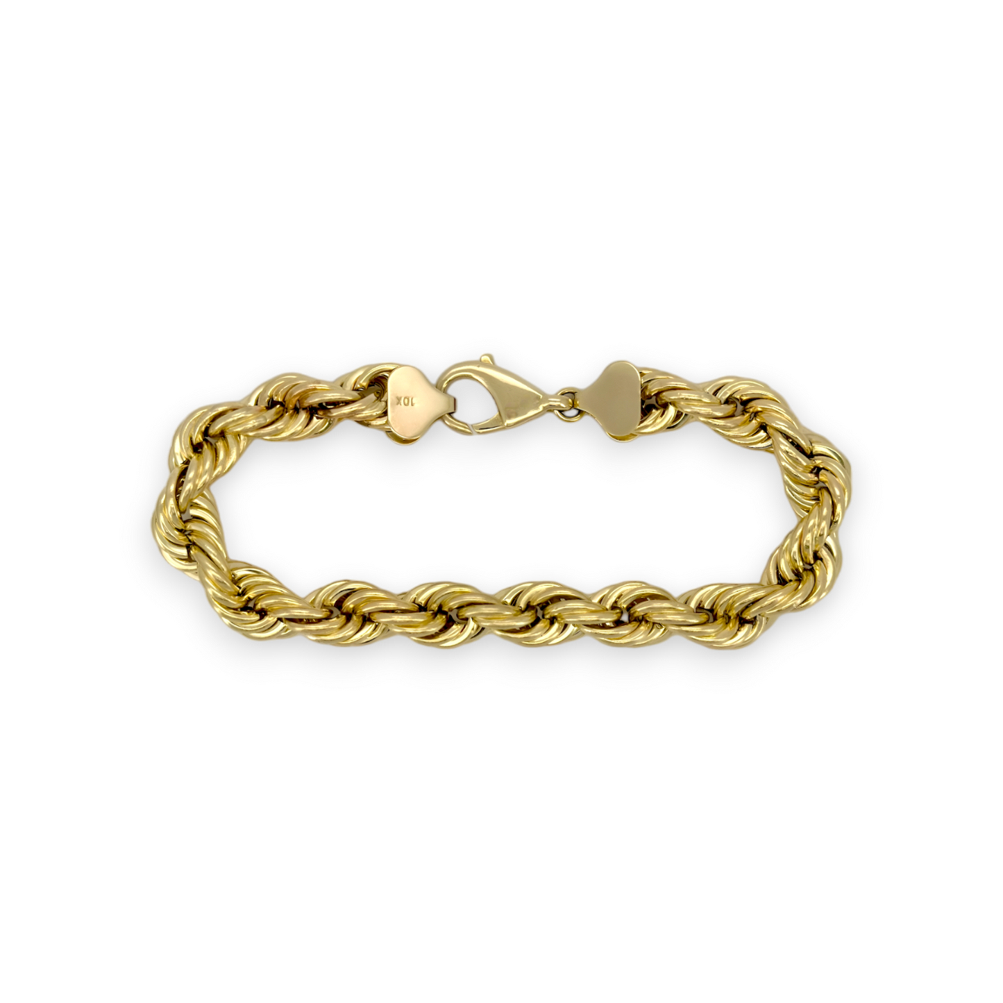 Pulsera de cadena de cuerda - Oro amarillo de 10 quilates - Hueco