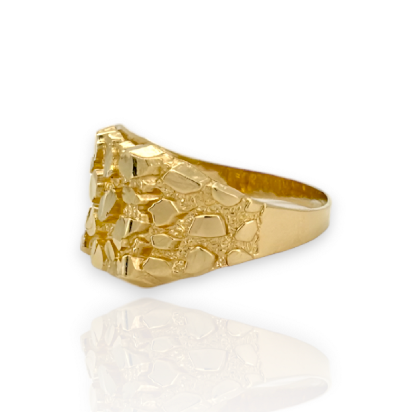 Medium Nugget Square Ring - 10K Yellow Gold - Solid