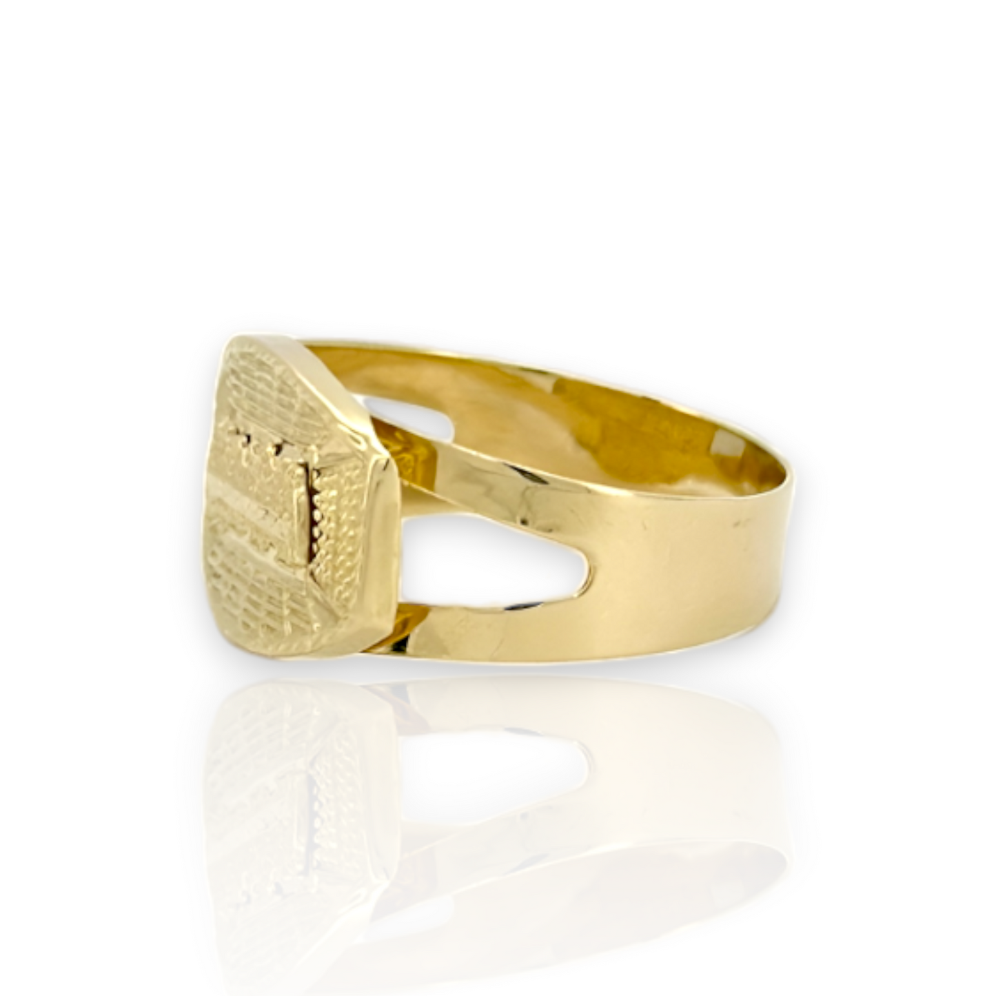 Anillo redondeado amarillo de la Última Cena - Oro amarillo de 10 quilates