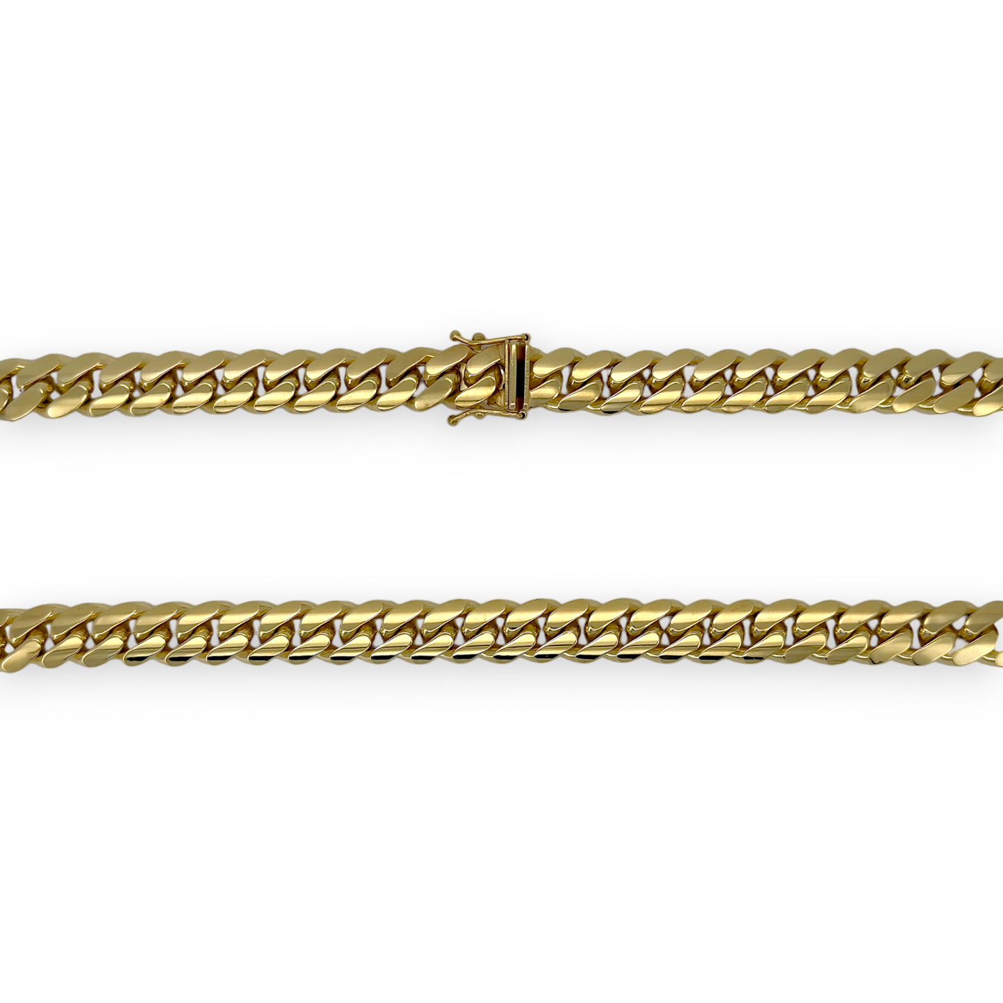 Collar de cadena de eslabones cubanos de Miami en oro amarillo de 14 quilates - Sólido