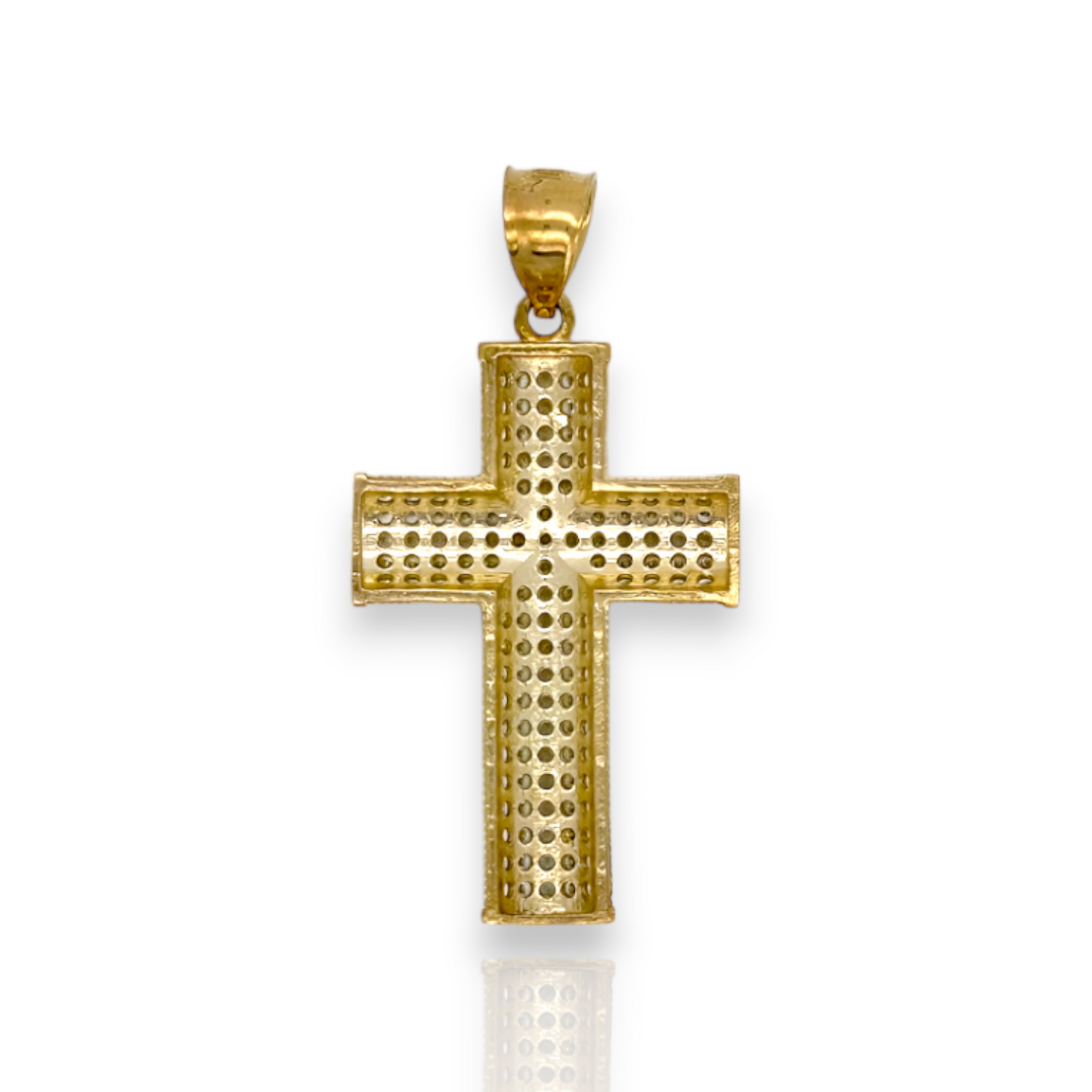 Colgante de cruz con circonita cúbica CZ - Oro amarillo de 10 k