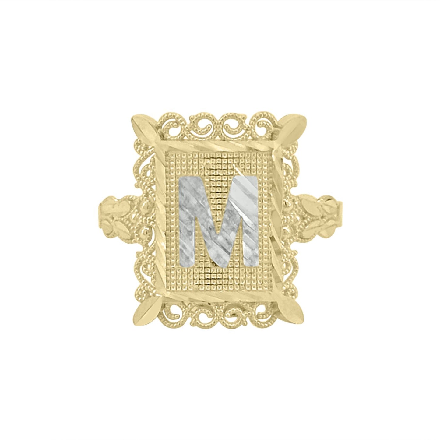 Initials Ring - 10K Yellow Gold