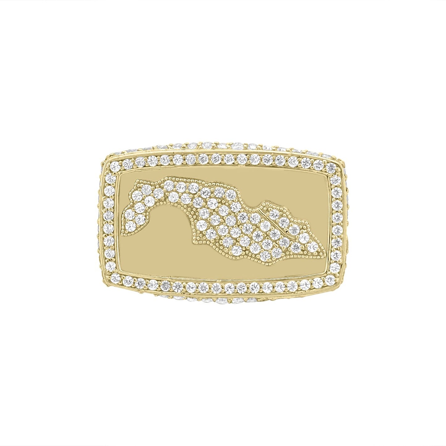 Italy Rectangle Ring - 10K Yellow Gold