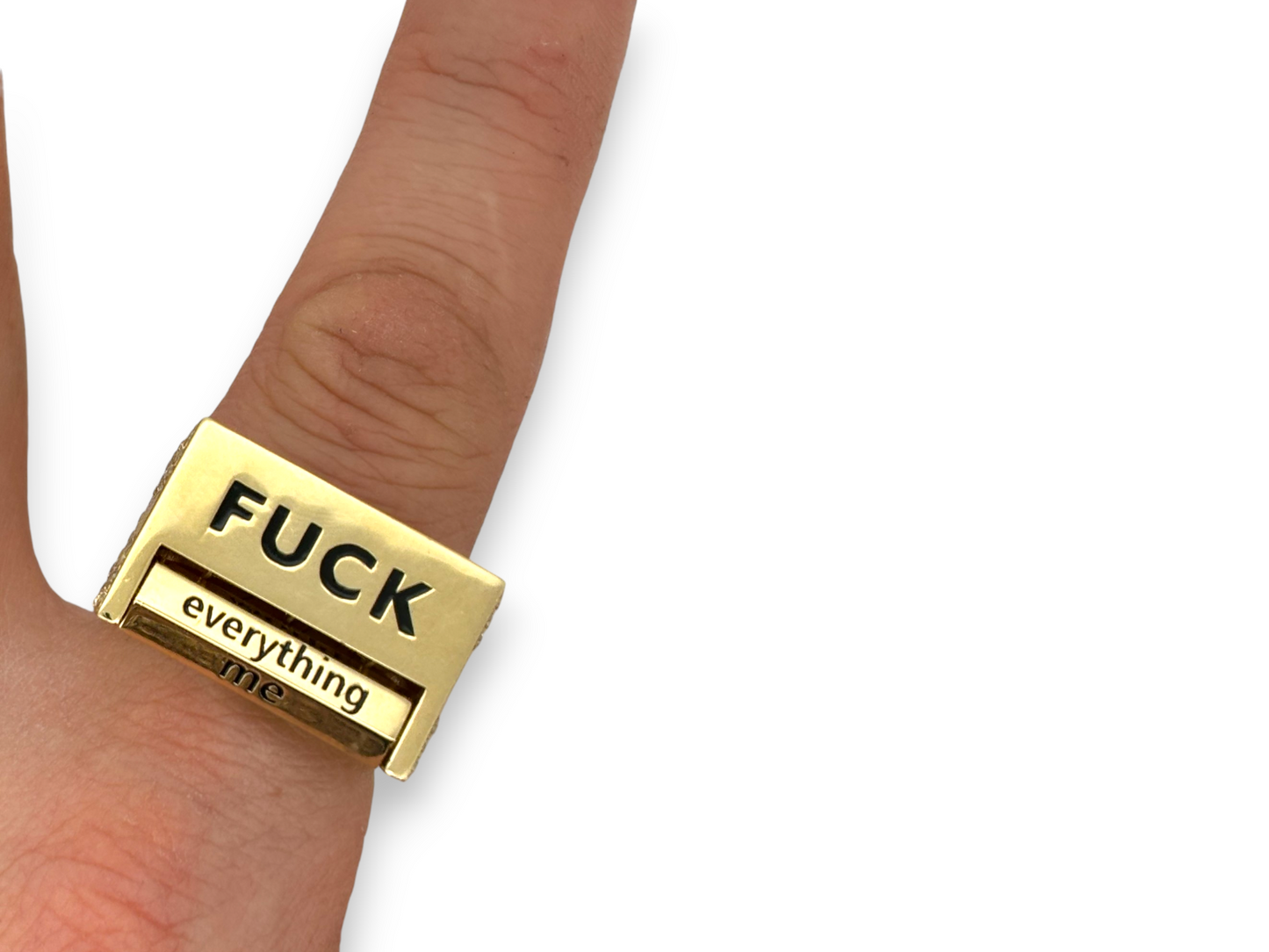 Anillo con talla de diamante con circonita cúbica hexagonal - Oro amarillo de 10 quilates