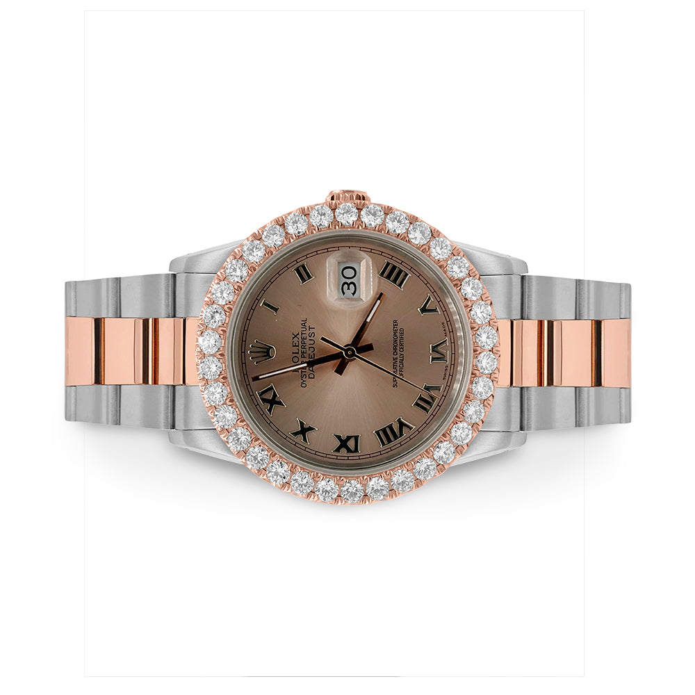 Rolex Datejust Diamond Bezel Watch 36mm Pink Solomon Dial | 2.75ct