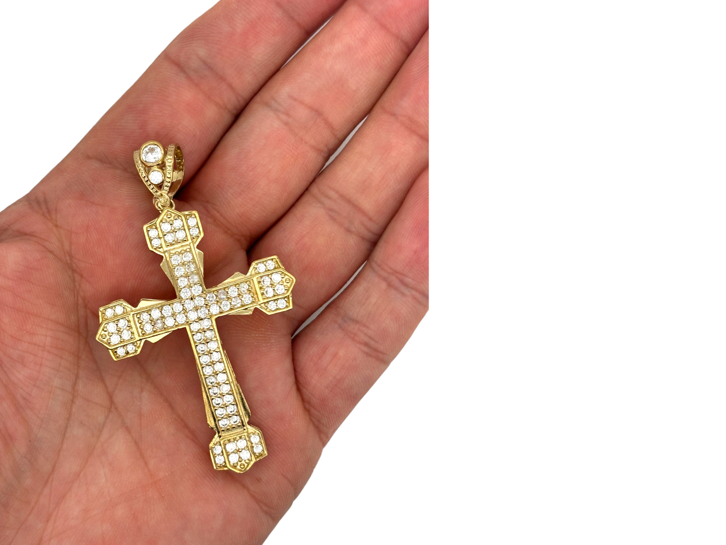10k Yellow Gold Cross for Necklace Chain Religious Christian Pendant charm | for Men or Women, Solid Gold Faith Jewelry
