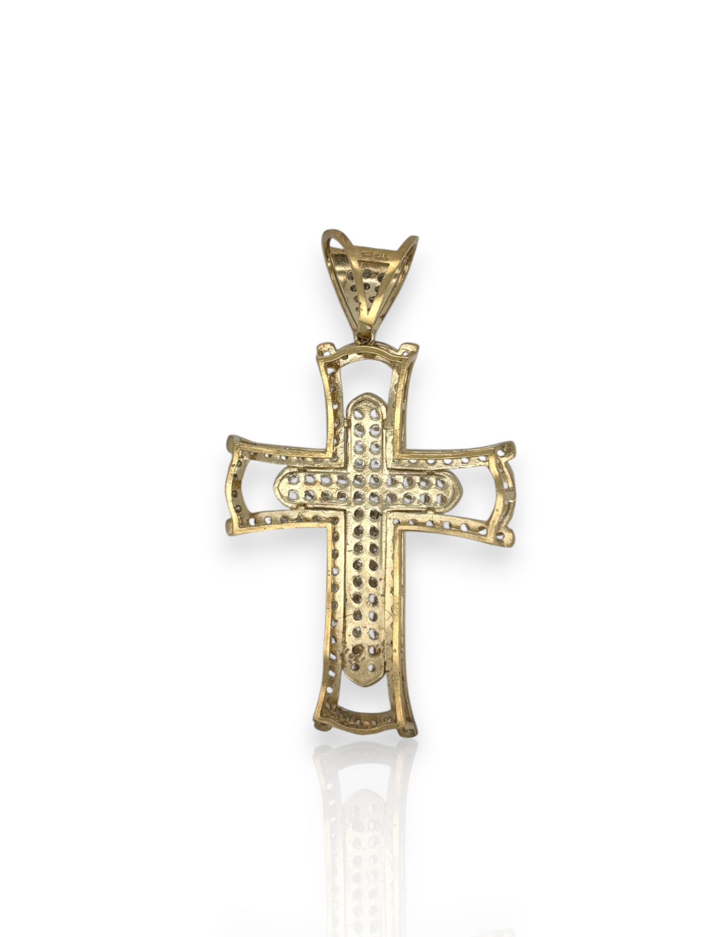 10k Yellow Gold Cross Pendant with Jesus Crucifix – Religious Christian Charm for Men or Women, Solid Gold Faith Jewelry