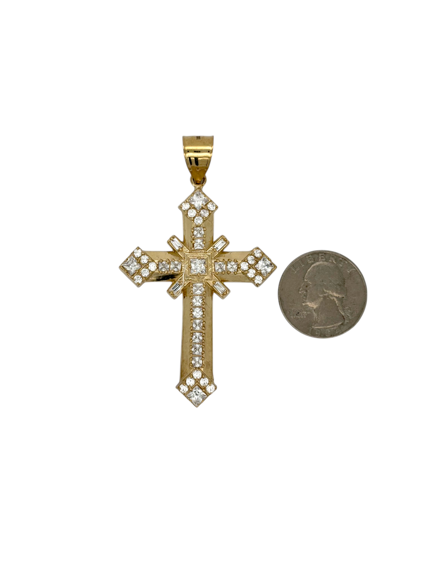 10k Yellow Gold Cross for Necklace Chain Religious Christian Pendant charm | for Men or Women, Solid Gold Faith Jewelry