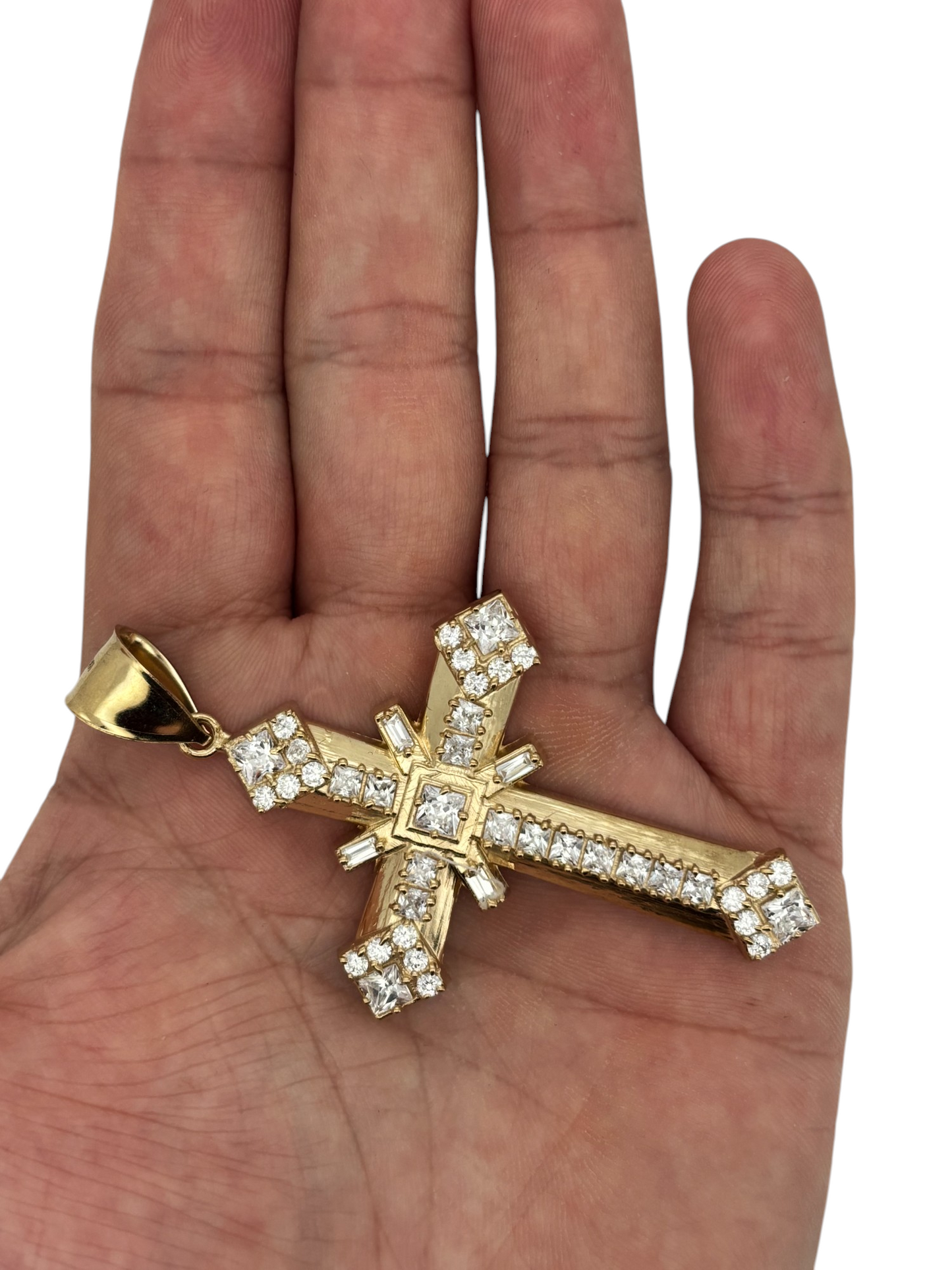 10k Yellow Gold Cross for Necklace Chain Religious Christian Pendant charm | for Men or Women, Solid Gold Faith Jewelry