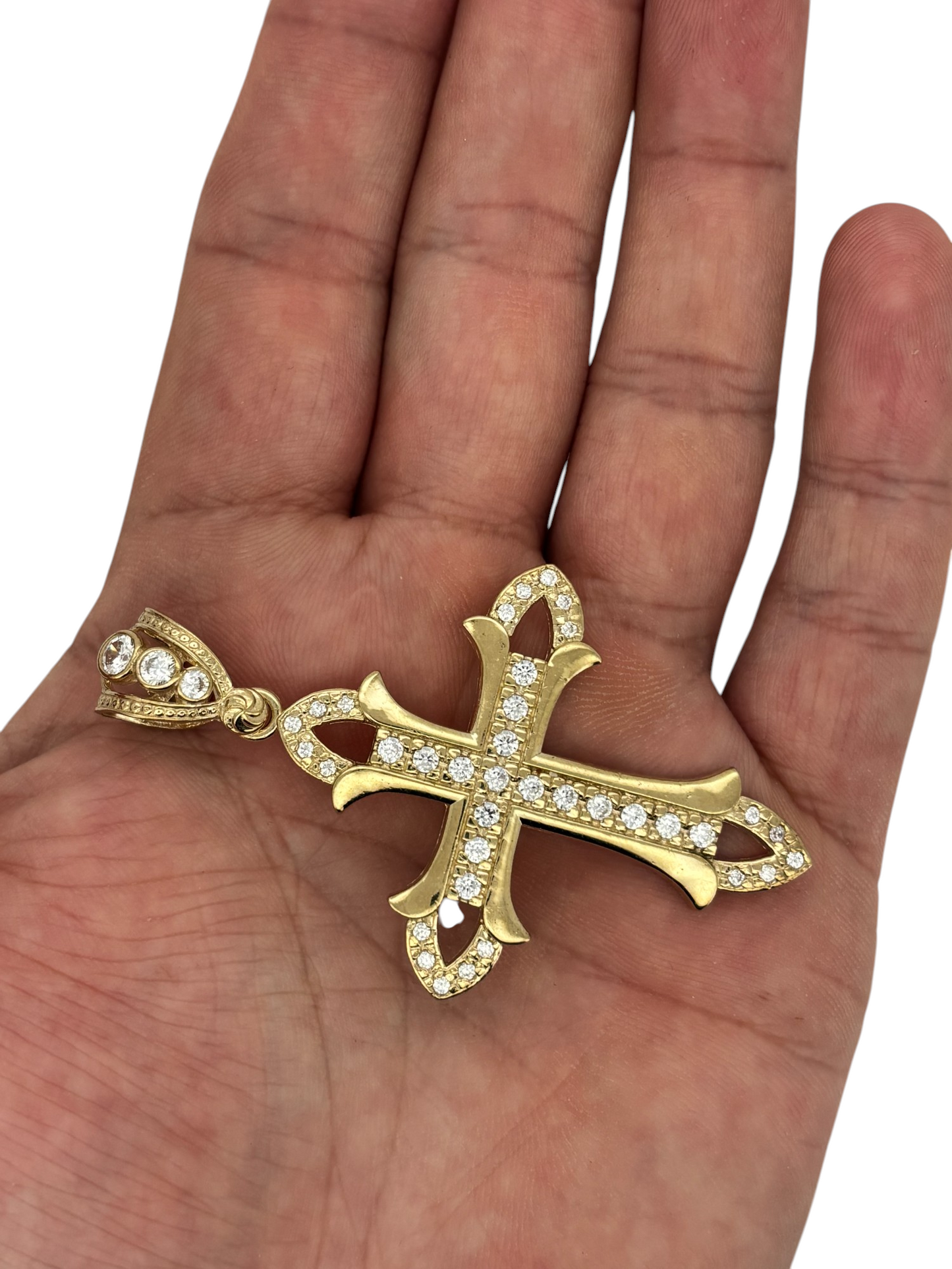 10k Yellow Gold Cross for Necklace Chain Religious Christian Pendant charm | for Men or Women, Solid Gold Faith Jewelry