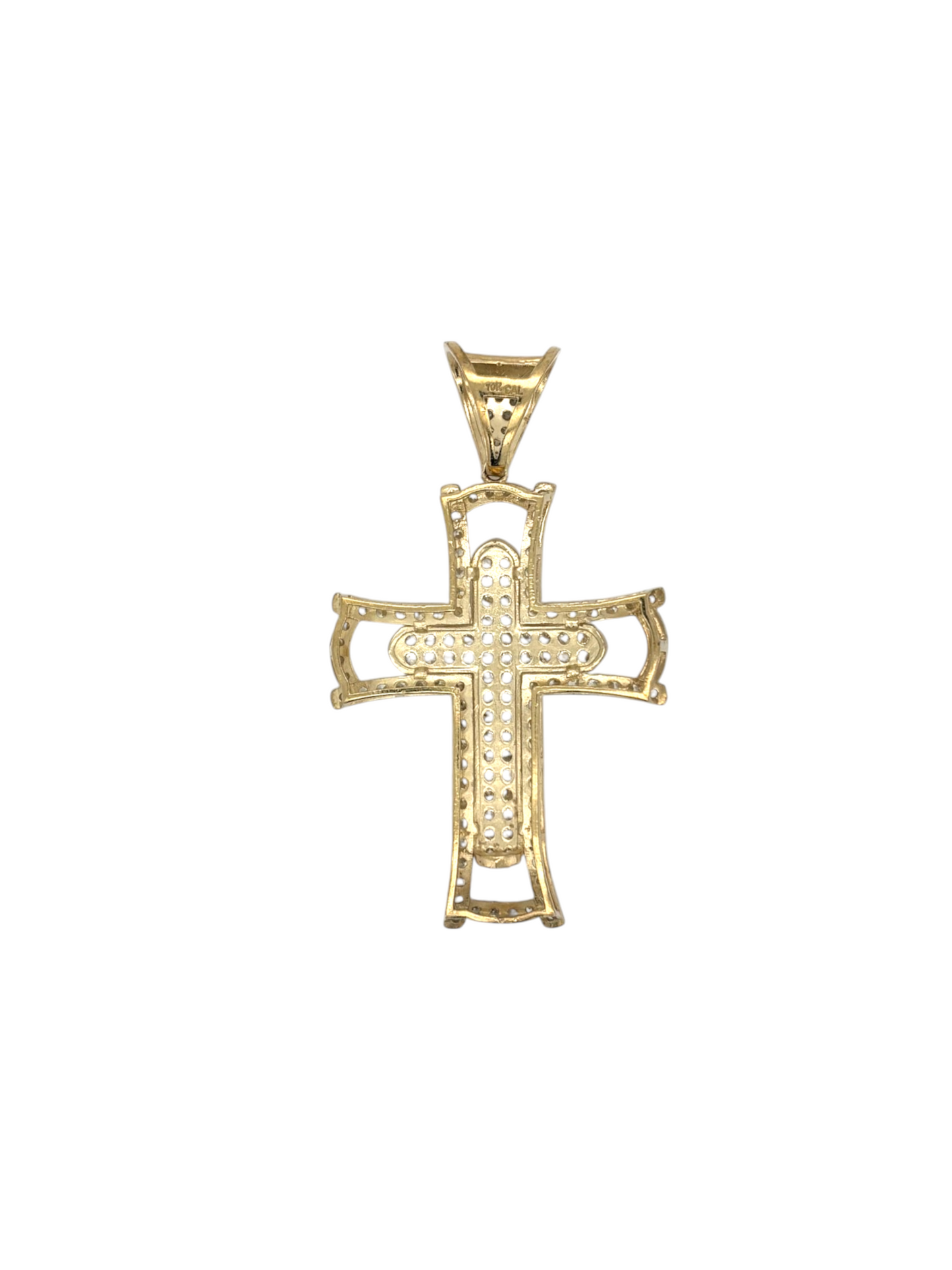 10k Yellow Gold Cross Pendant with Jesus Crucifix – Religious Christian Charm for Men or Women, Solid Gold Faith Jewelry