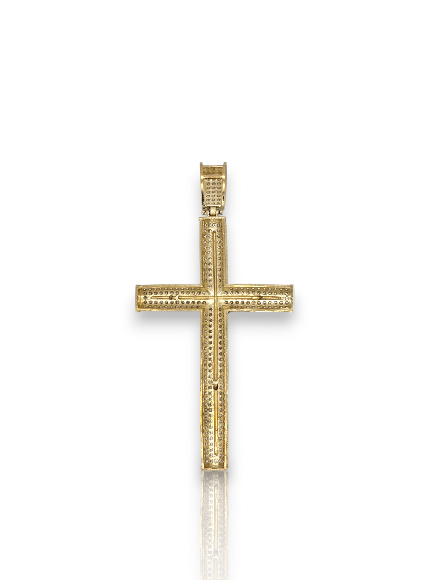 10k Yellow Gold Cross Pendant with Jesus Crucifix – Religious Christian Charm for Men or Women, Solid Gold Faith Jewelry