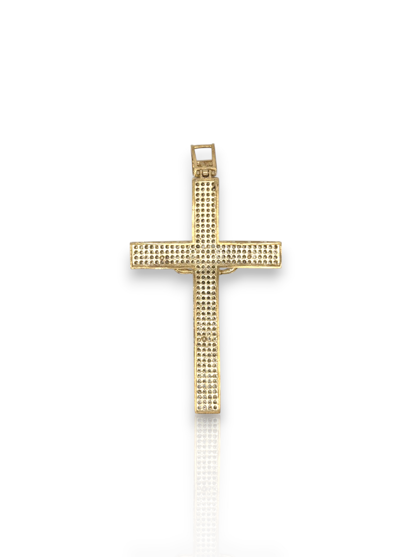 10k Yellow Gold Cross Pendant with Jesus Crucifix – Religious Christian Charm for Men or Women, Solid Gold Faith Jewelry